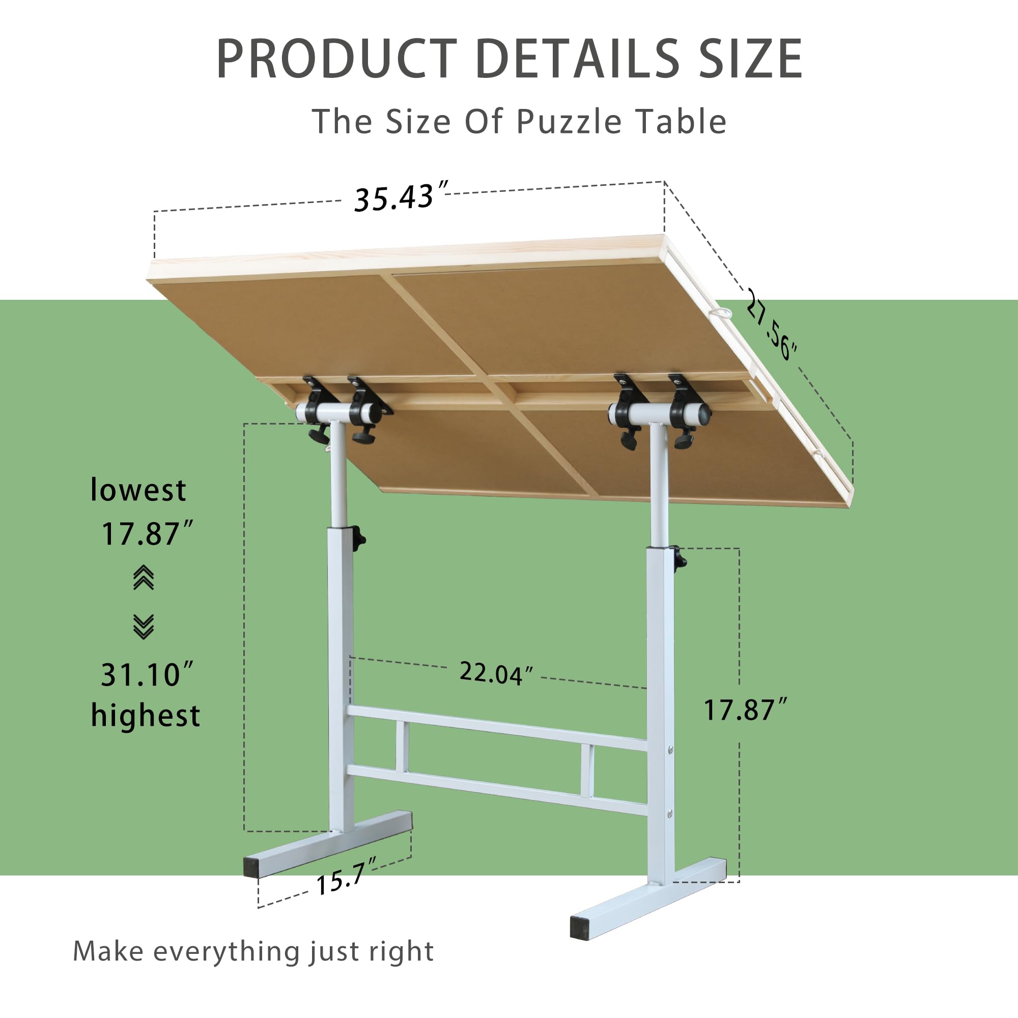1500 Piece Jigsaw Puzzle Table with Drawers - Adjustable Angle & Height, Tilting Folding Portable Puzzle Board for Adults - Perfect Birthday Gift for Men & Women - Ideal for Home, Office, Travel and Puzzle Enthusiasts