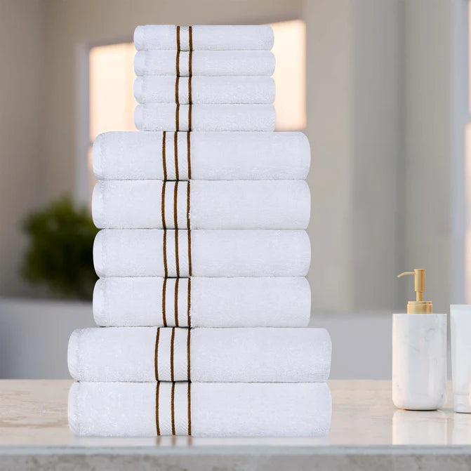 Premium 10-Piece Turkish Cotton Towel Set - Ultra Plush, Highly Absorbent Bath Towels for Spa, Gym & Luxury Home Use