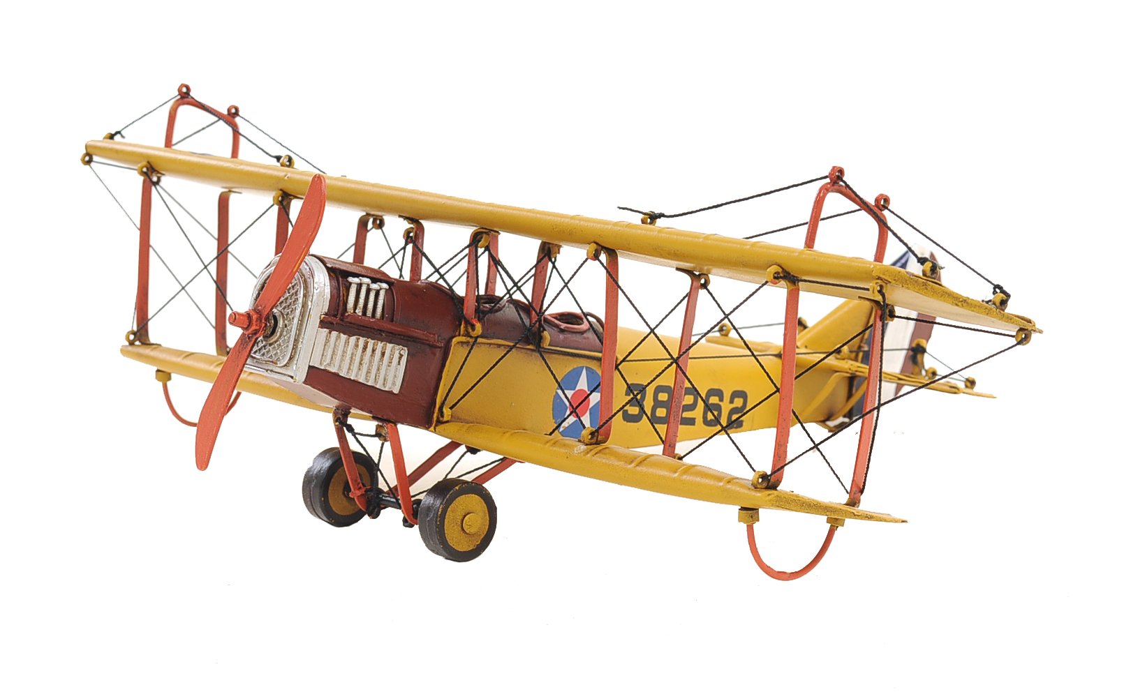 1918 Curtiss JN-4 Collectible Model Airplane - 1:24 Scale Yellow Replica - Vintage Aircraft Display for Home & Office Decor
