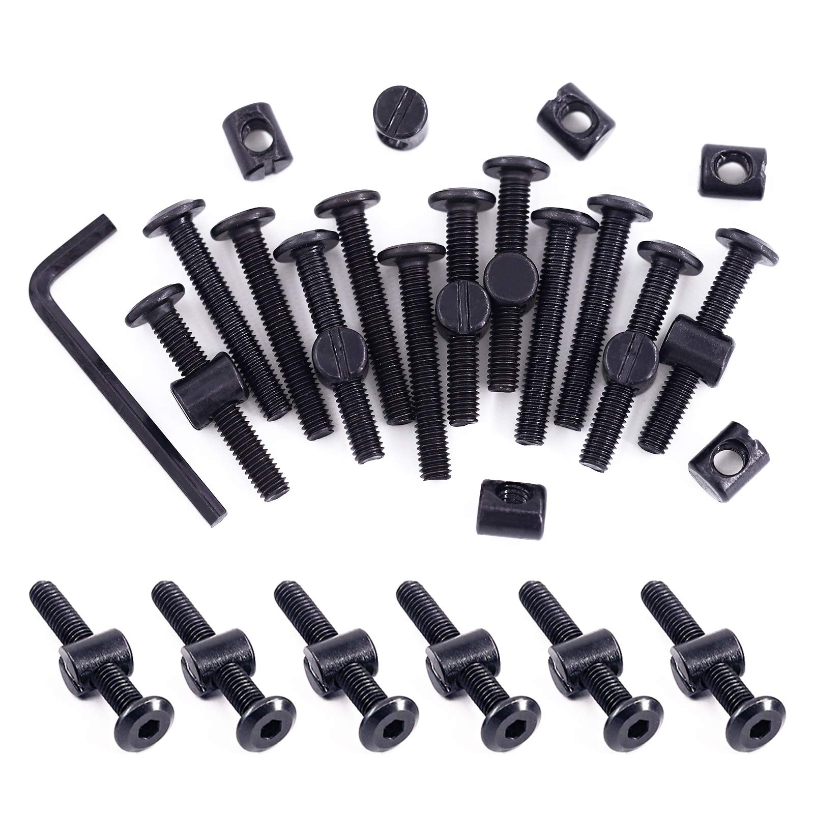 Swpeet 51Pcs M6x40mm Crib Screws with Allen Wrench for Baby Beds & Furniture