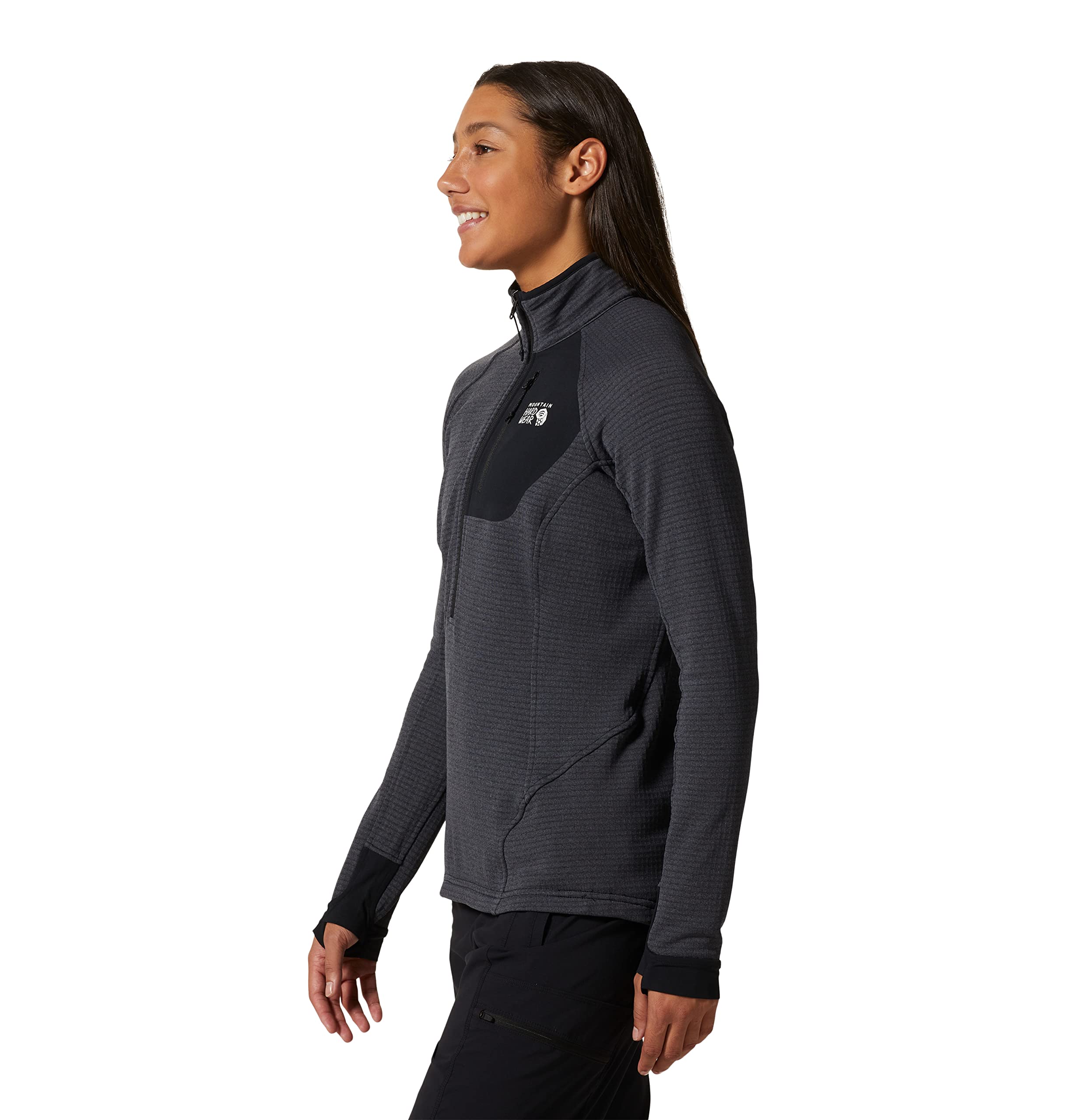 Mountain Hardwear Women's Polartec Power Grid Half Zip Jacket - Lightweight Fleece Pullover for Hiking, Camping & Outdoor Activities | Breathable & Moisture-Wicking Mid Layer for Cold Weather