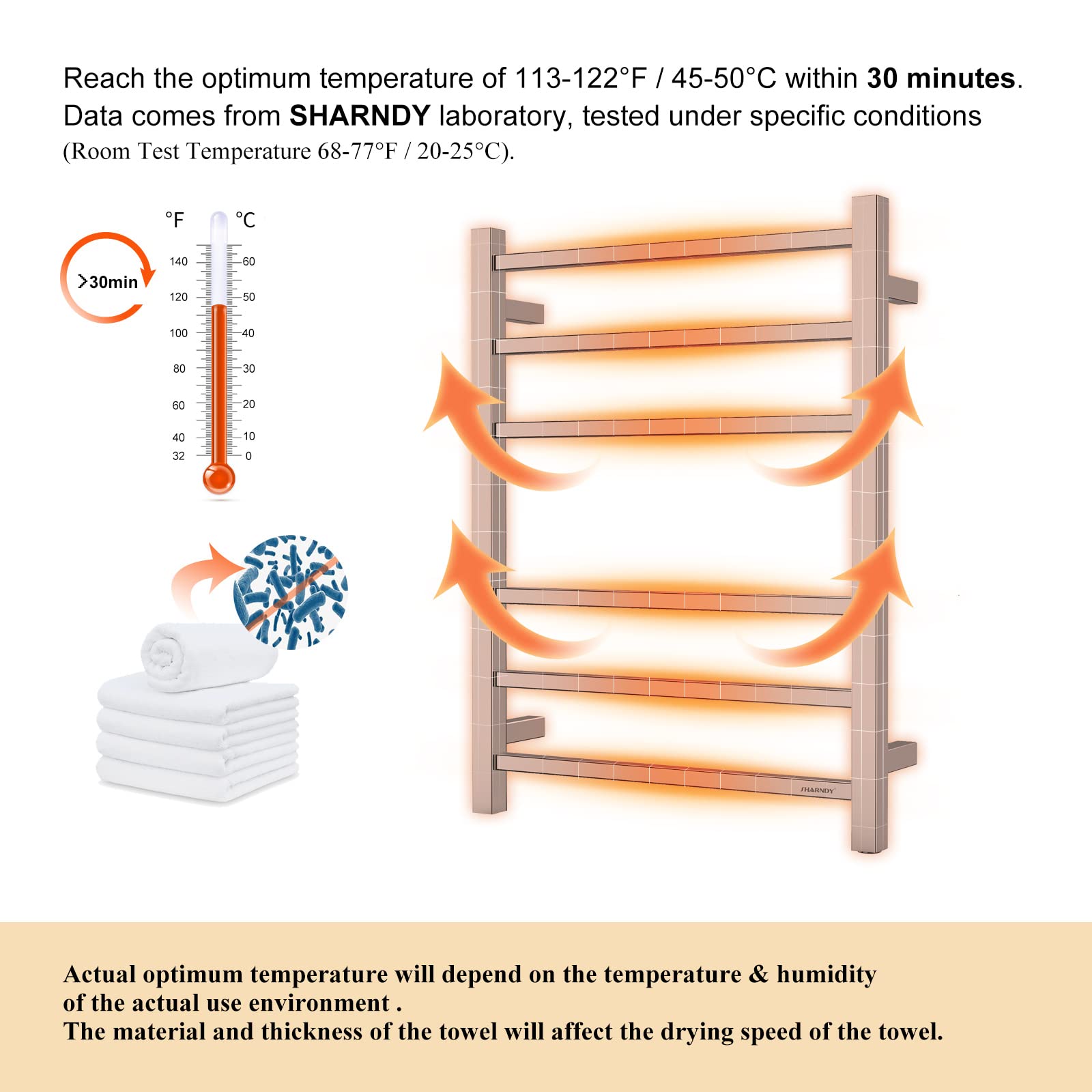 Polished Chrome Electric Towel Warmer - Wall Mounted Bathroom Heated Towel Rack, 6-Bar Stainless Steel Drying Rack (26.77x20.47x4.13 inches, 68W, Model ETW13C) - Perfect for Spa-Like Bathroom Luxury & Cozy Towel Warming
