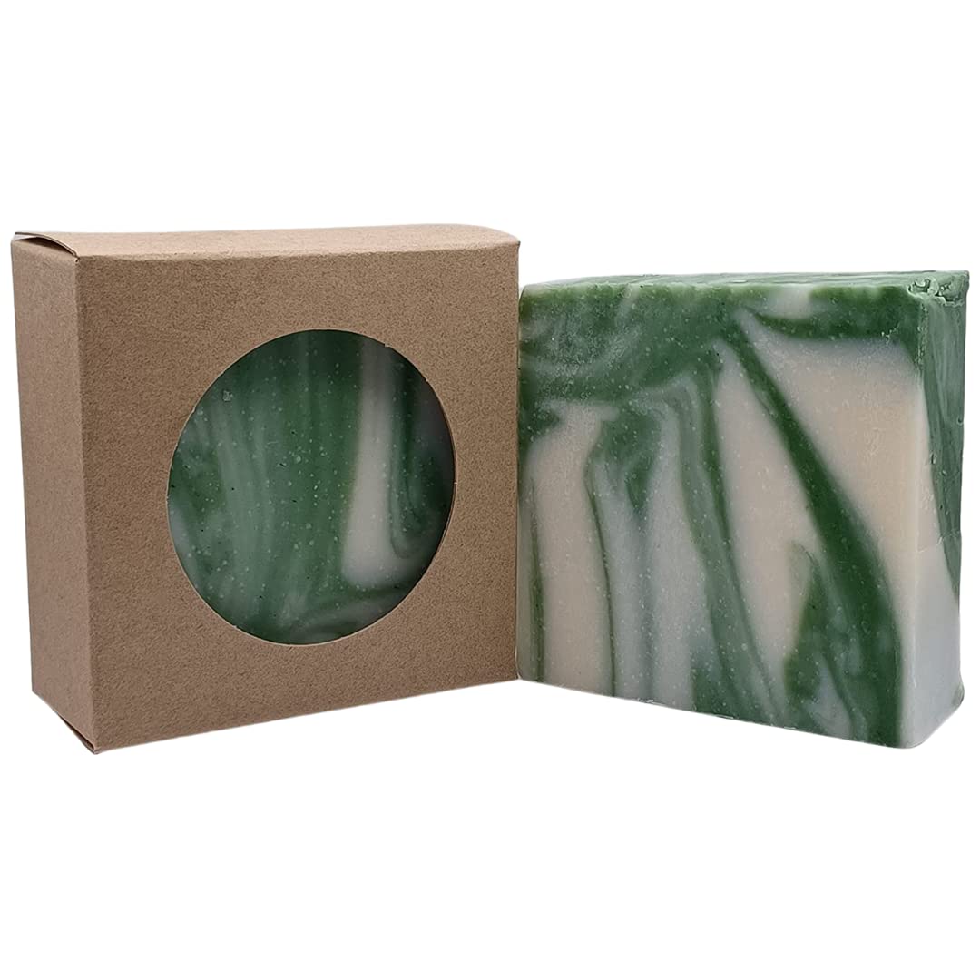 Green Clover & Aloe Handmade Soap - 5oz Natural Moisturizing Bar with Fresh Aloe Scent - Vegan Lye Soap for Dry Skin - Refreshing Body Wash for Spa, Shower & Gift Giving