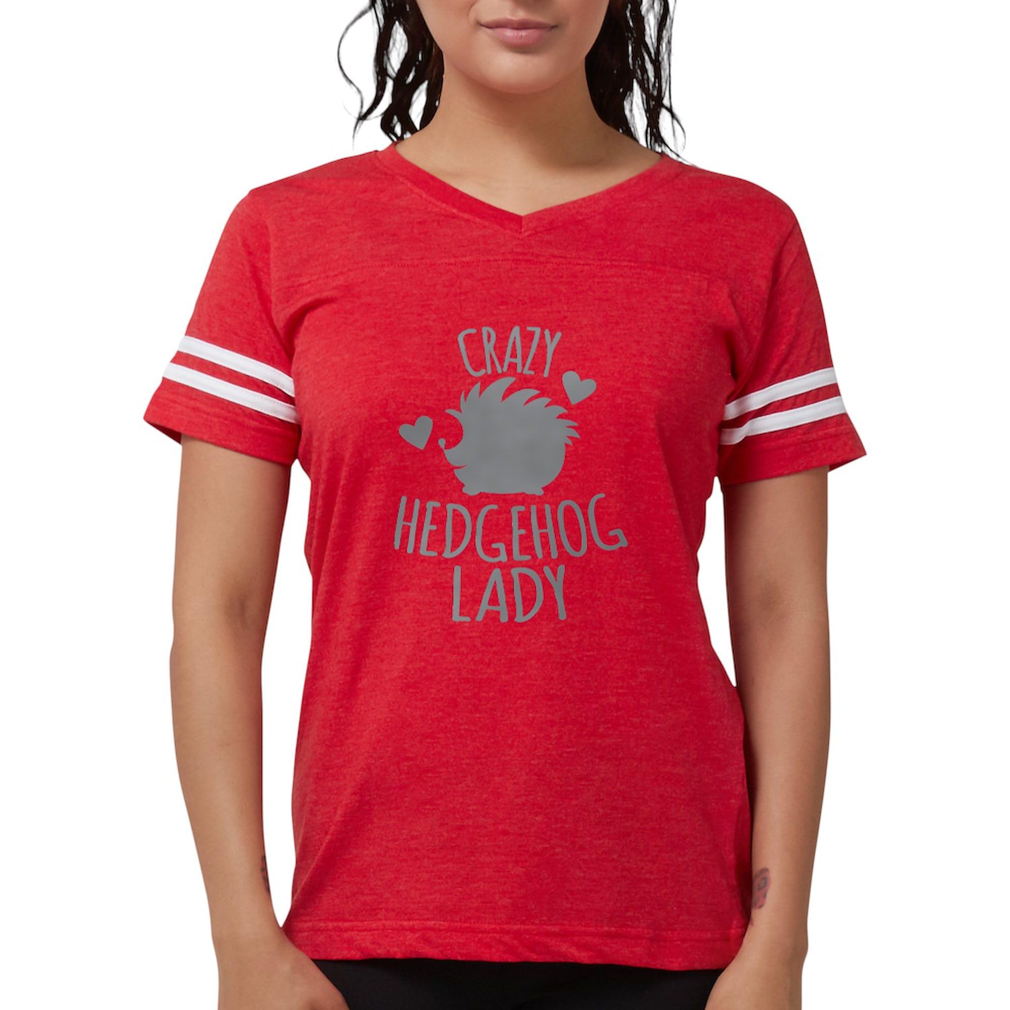 Crazy Hedgehog Lady Women's Football T-Shirt - Funny Animal Lover Soccer Jersey for Women - Perfect for Game Day, Fan Parties & Casual Wear