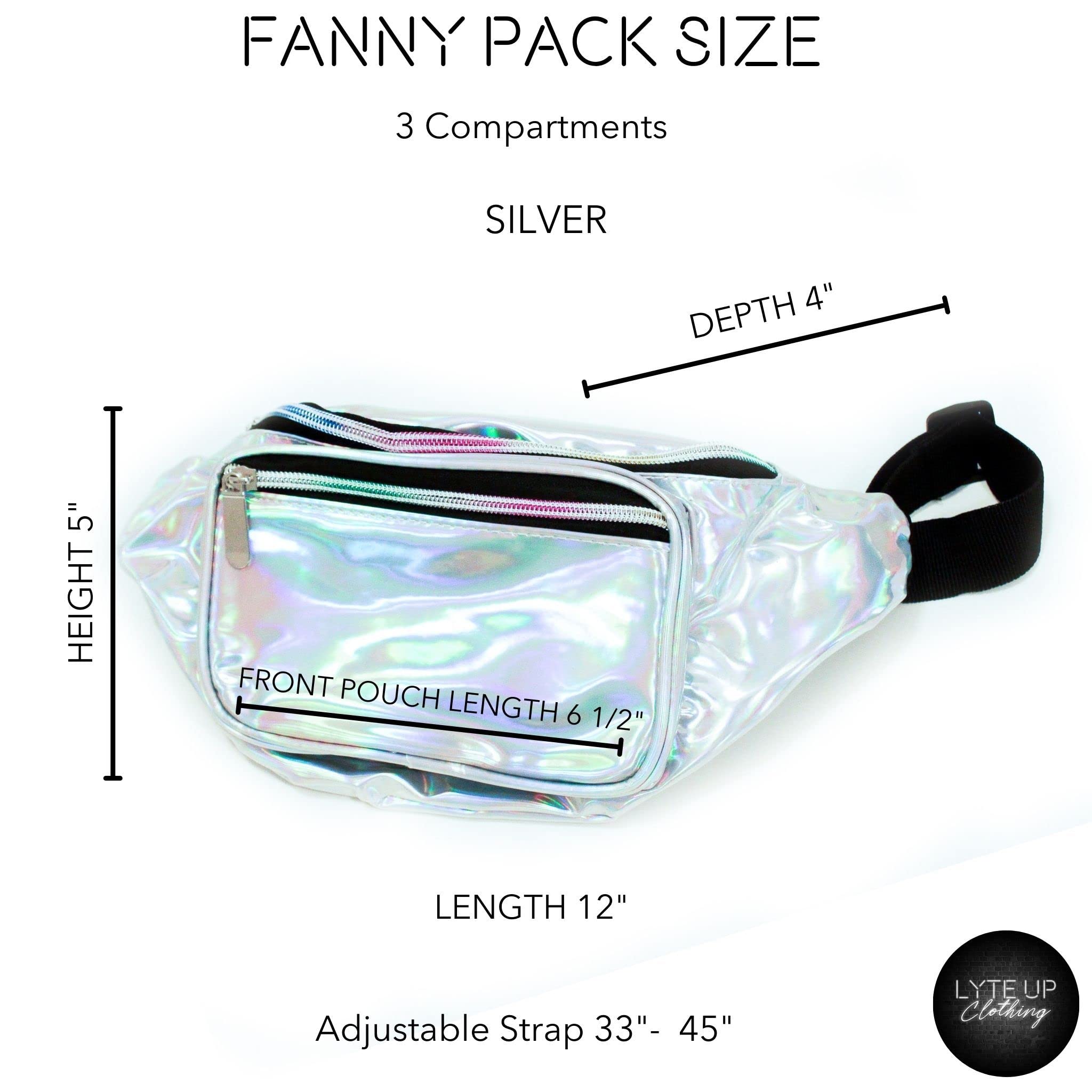 Team Bride Holographic Metallic Waist Bag (Silver) - Perfect for Bachelorette Parties, Weddings & Festivals