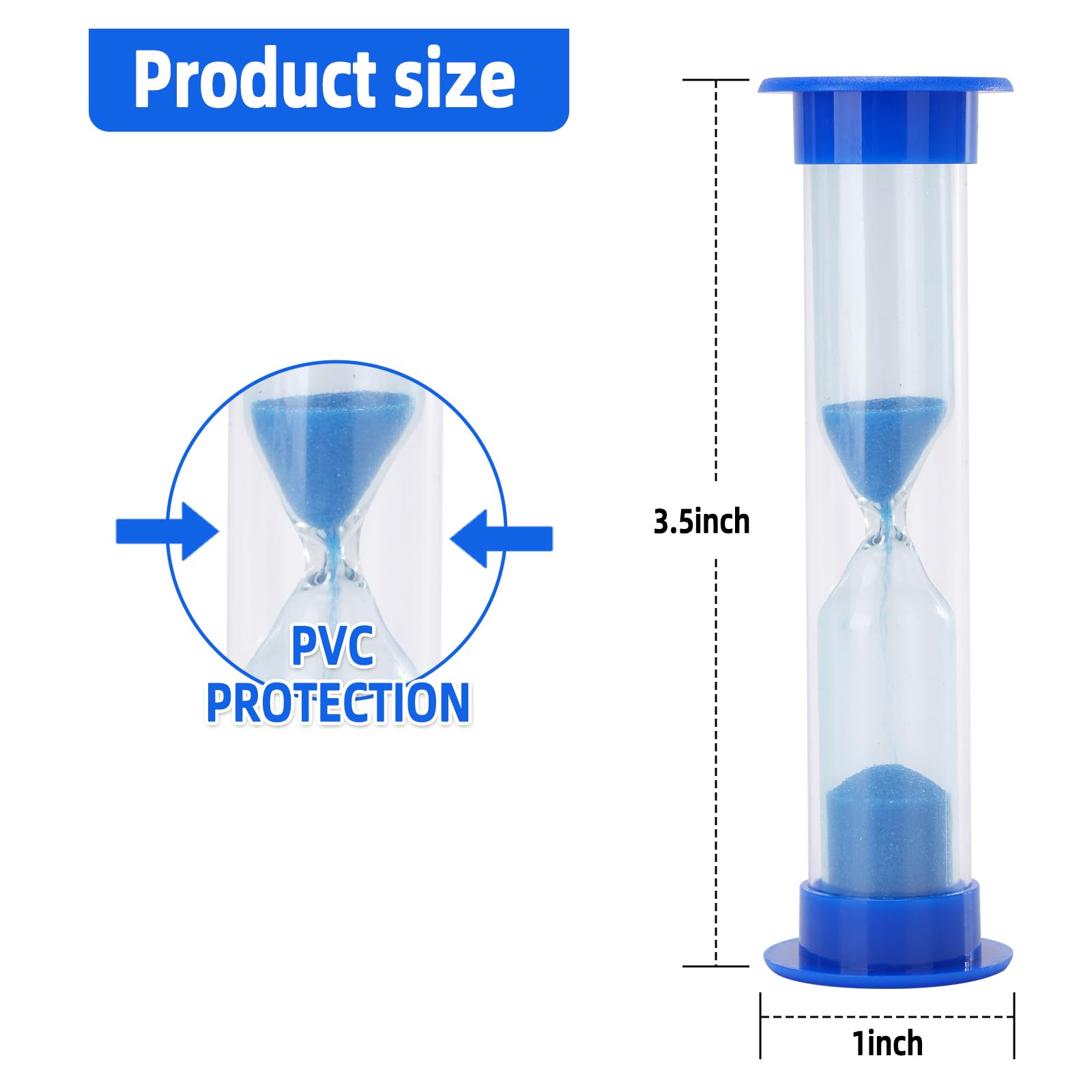 I-MART 6-Pack Plastic Sand Timer Set - 30 Sec, 1 Min, 2 Min, 3 Min, 5 Min, 10 Min Hourglass for Classroom, Games, Cooking & Productivity Time Management