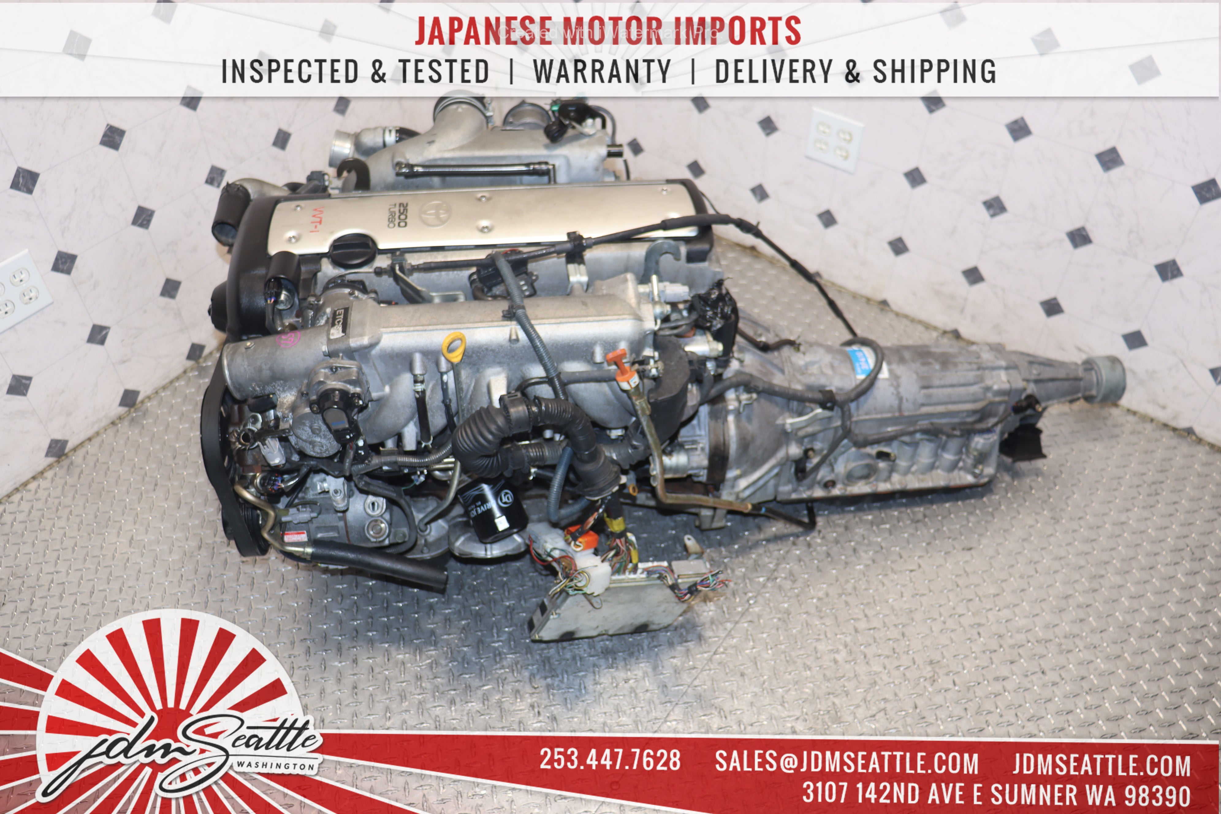 JDM 1JZ-GTE VVTi Turbo Engine & Automatic Transmission Kit - Compatible with Lexus IS300 GS300, Toyota Chaser Mark II, Soarer - Perfect for 1JZ Engine Swap & Performance Upgrades - Ideal for Racing, Drifting & Car Restoration Projects