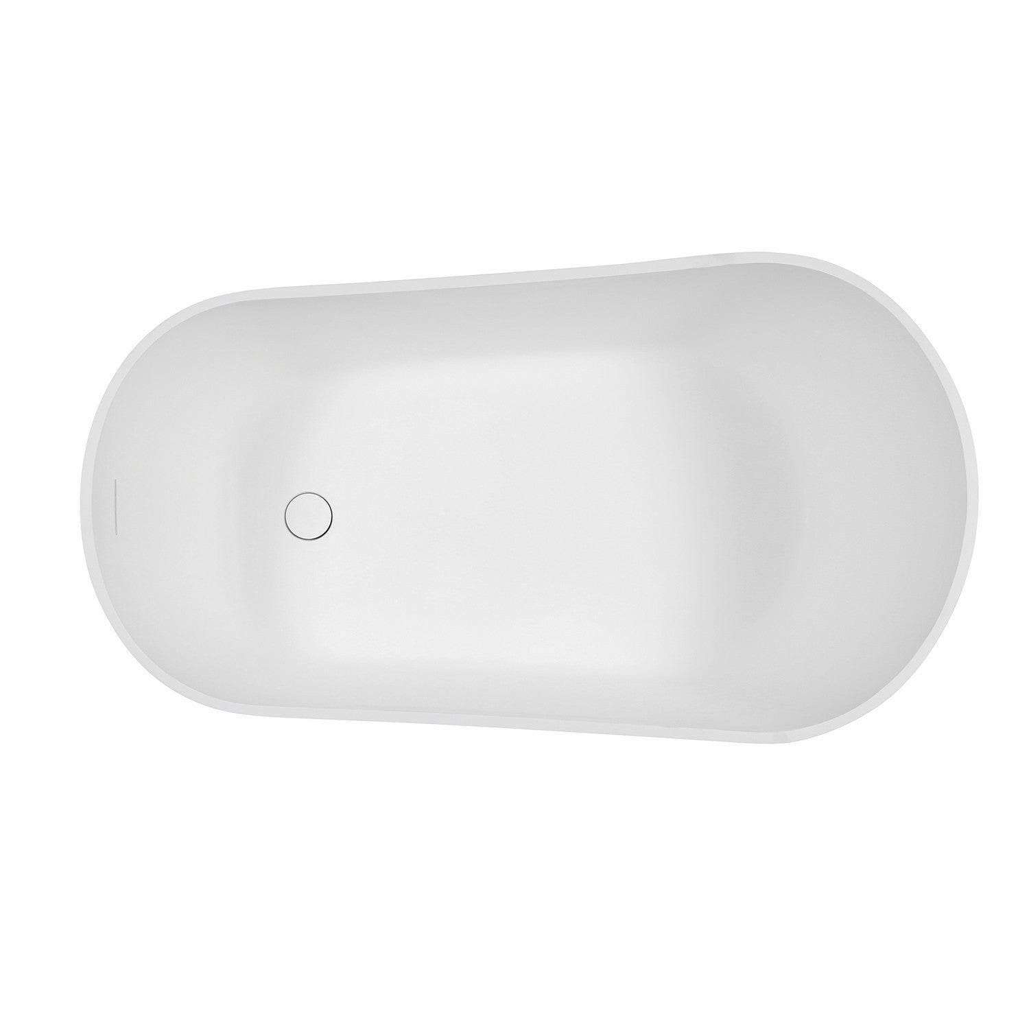 Arcticstone 52 Inch Freestanding Oval Bathtub - VRTSS513026WG Solid Surface Slipper Tub with Drain in Glossy White/Matte Gray | Modern Bathroom Luxury for Spa-Like Relaxation