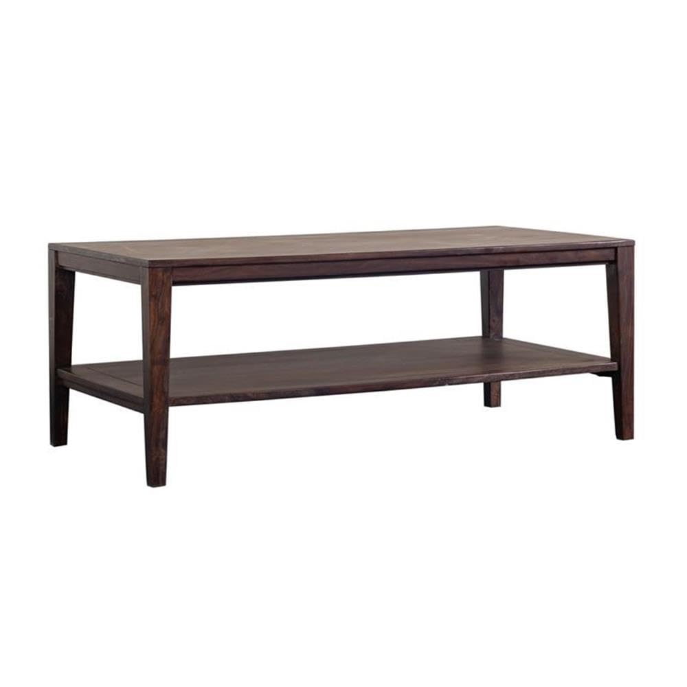 Solid Sheesham Wood Coffee Table - Modern Gray Finish | Handcrafted Wooden Coffee Table for Living Room, Lounge & Office | Durable & Stylish Home Decor