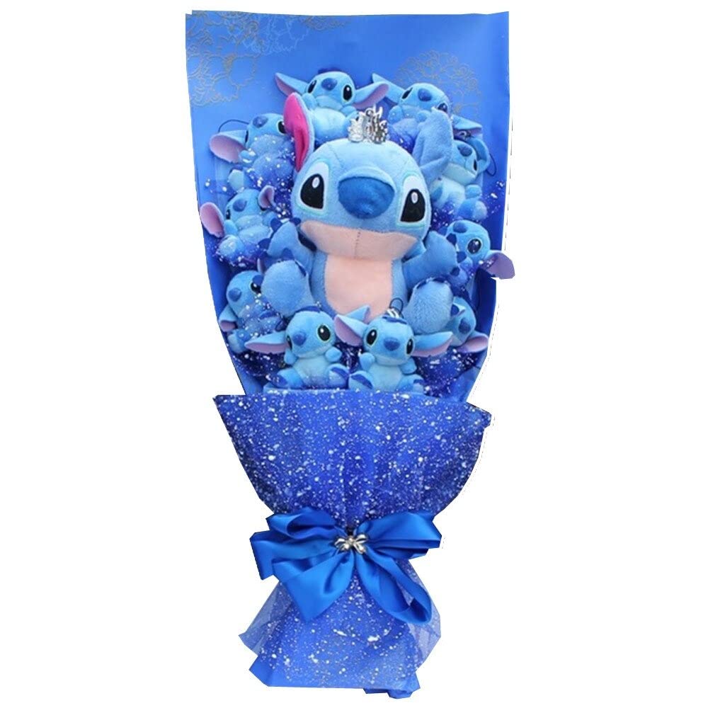 Stitch Plush Toy - Soft Artificial Flowers Poppy Stitch Stuffed Animal - Cute & Huggable Plushie for Babies & Kids - Perfect Christmas & Birthday Gift - Great for Nursery Decor, Cuddling & Playtime