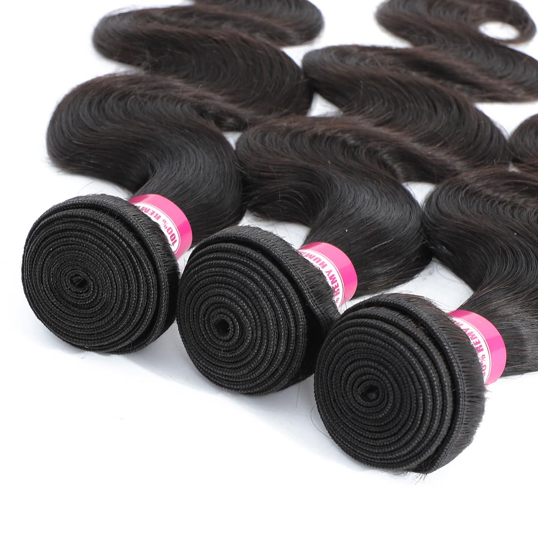 12A Body Wave Human Hair Bundles 24 26 28 Inch - 100% Unprocessed Brazilian Virgin Hair Extensions - Natural Black for Styling & Volume - Perfect for Daily Wear, Parties & Special Occasions
