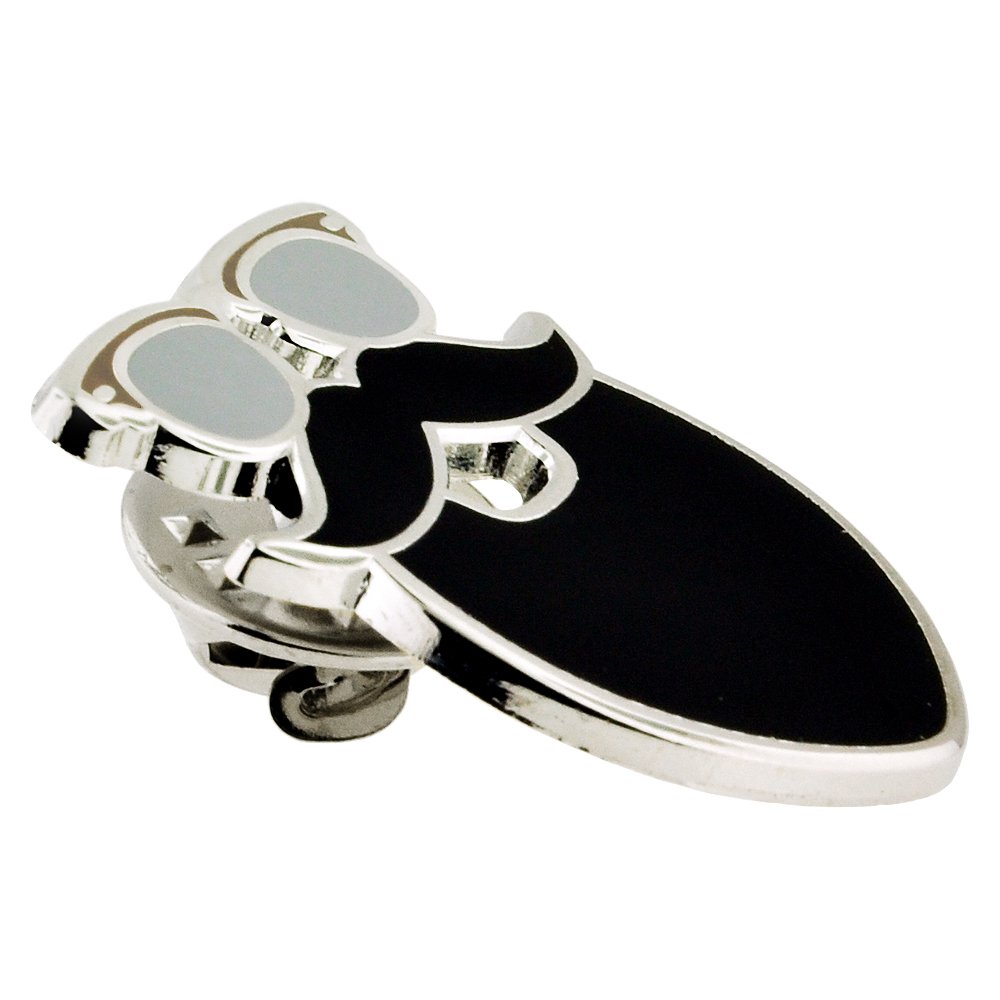 PinMart Vintage Hipster Glasses with Mustache & Beard Enamel Lapel Pin - Unique Accessory for Men's Suits, Jackets, Hats & Backpacks
