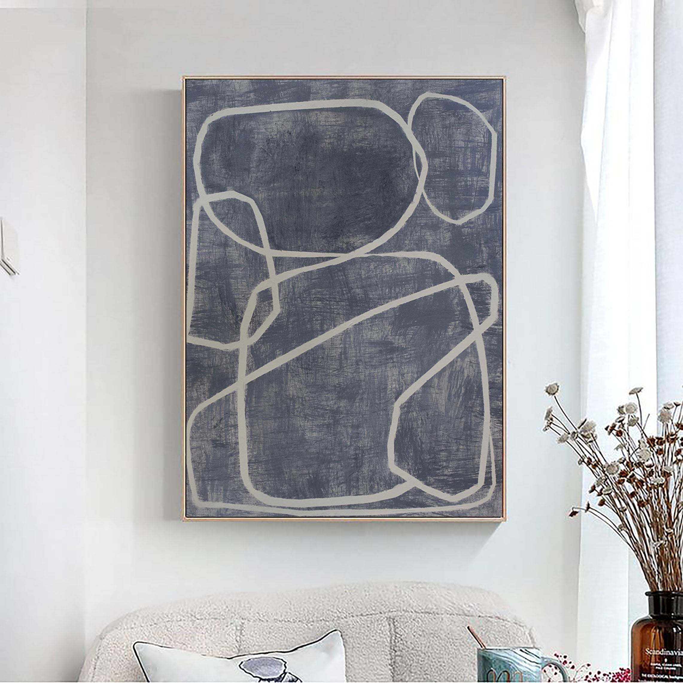 Abstract Tranquility Wall Art #WS089 - Custom Size Canvas Painting for Living Room, Bedroom & Office Decor