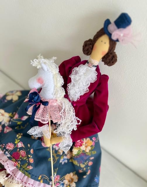 Tilda Mademoiselle Adelina Handmade Rag Doll - Regency & Rococo French Court Style Art Doll | Romantic Princess Gift for Girls | Perfect for Tea Parties, Nursery Decor & Collectible Displays
