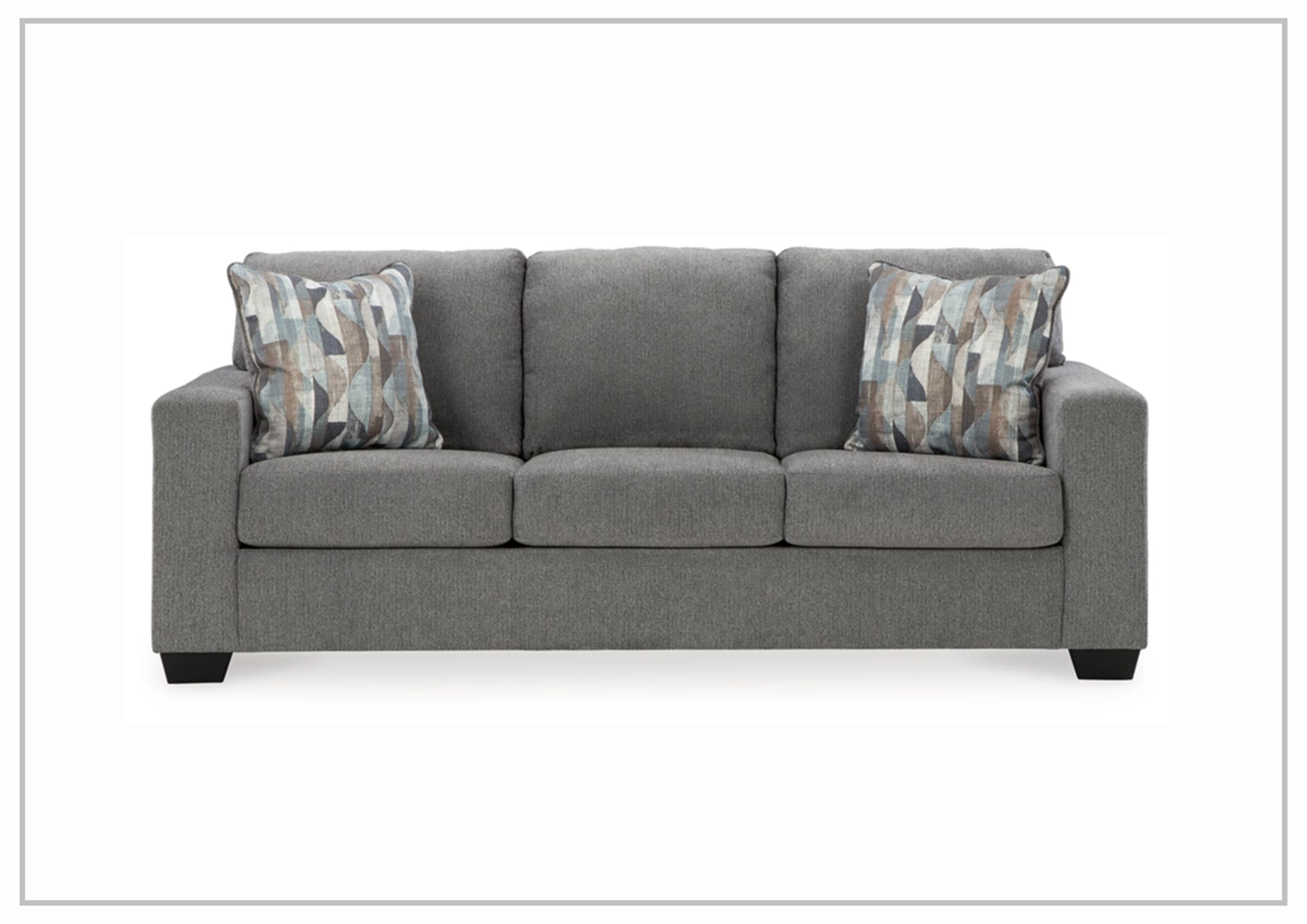 Gio Italia Dolce Queen Fabric Sleeper Sofa - Graphite & Parchment Convertible Sofa Bed for Small Spaces | Perfect for Guest Rooms, Apartments & Home Offices