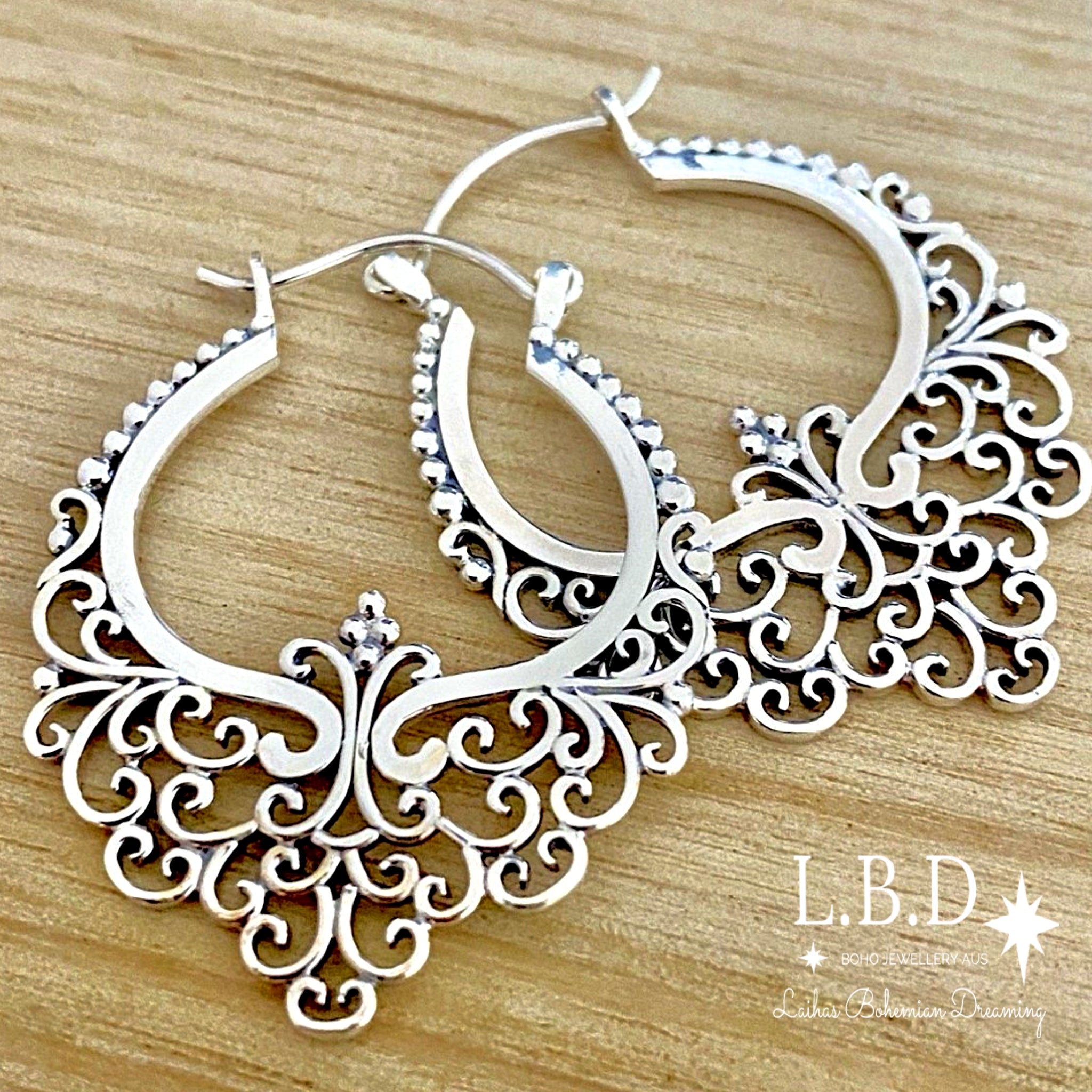 Laihas Prestige Big Bohemian Hoop Earrings for Women - Stylish Chunky Gold Boho Dangle Earrings for Party, Wedding & Everyday Wear