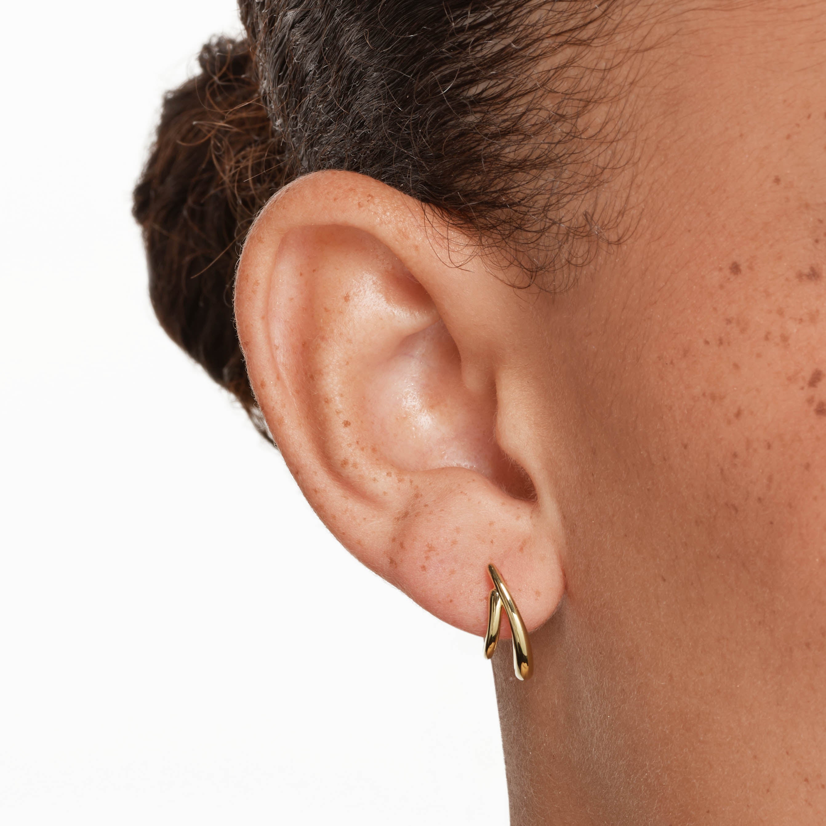 Gold Double Split Hoop Stud Earrings for Women - Trendy Minimalist Jewelry for Everyday Wear, Parties & Gifts
