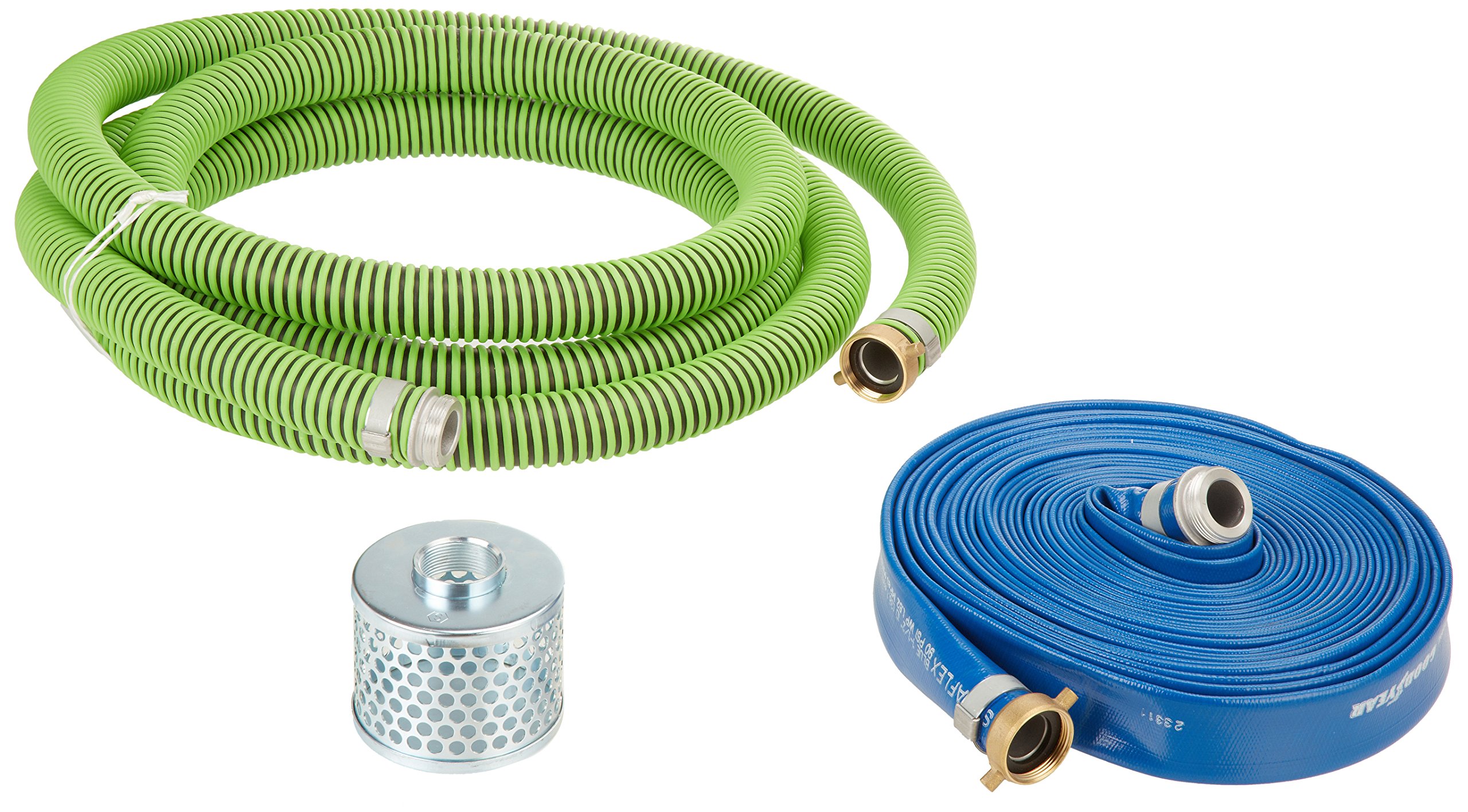 **Heavy Duty Rubber/PVC All-Weather Suction & Discharge Hose Pump Kit – 1-1/2