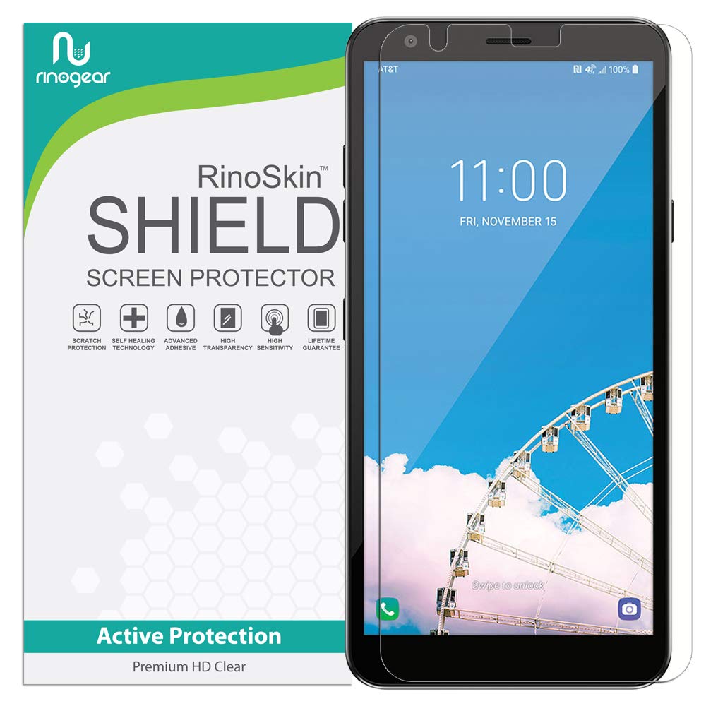 RinoGear Screen Protector for LG Prime 2 - Case Friendly, Flexible TPU Film with Full Coverage - Perfect for Everyday Use, Work & Travel Protection
