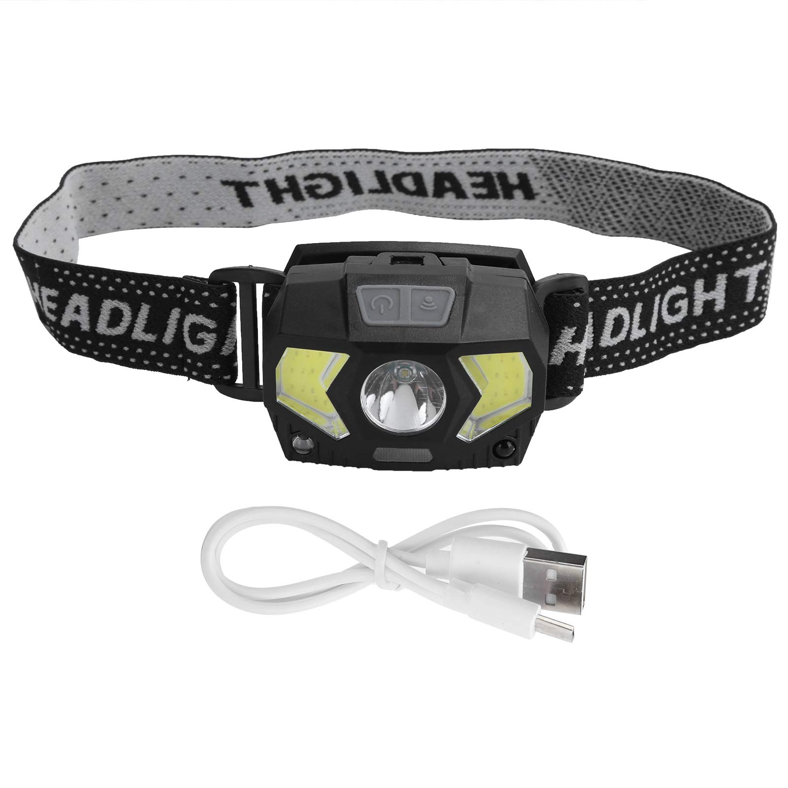 **USB Rechargeable Headlamp - Adjustable Headband Light with Bright LED Flashlight for Camping, Hiking, Fishing & Mountaineering | Hands-Free Lighting for Outdoor Adventures & Night Work**