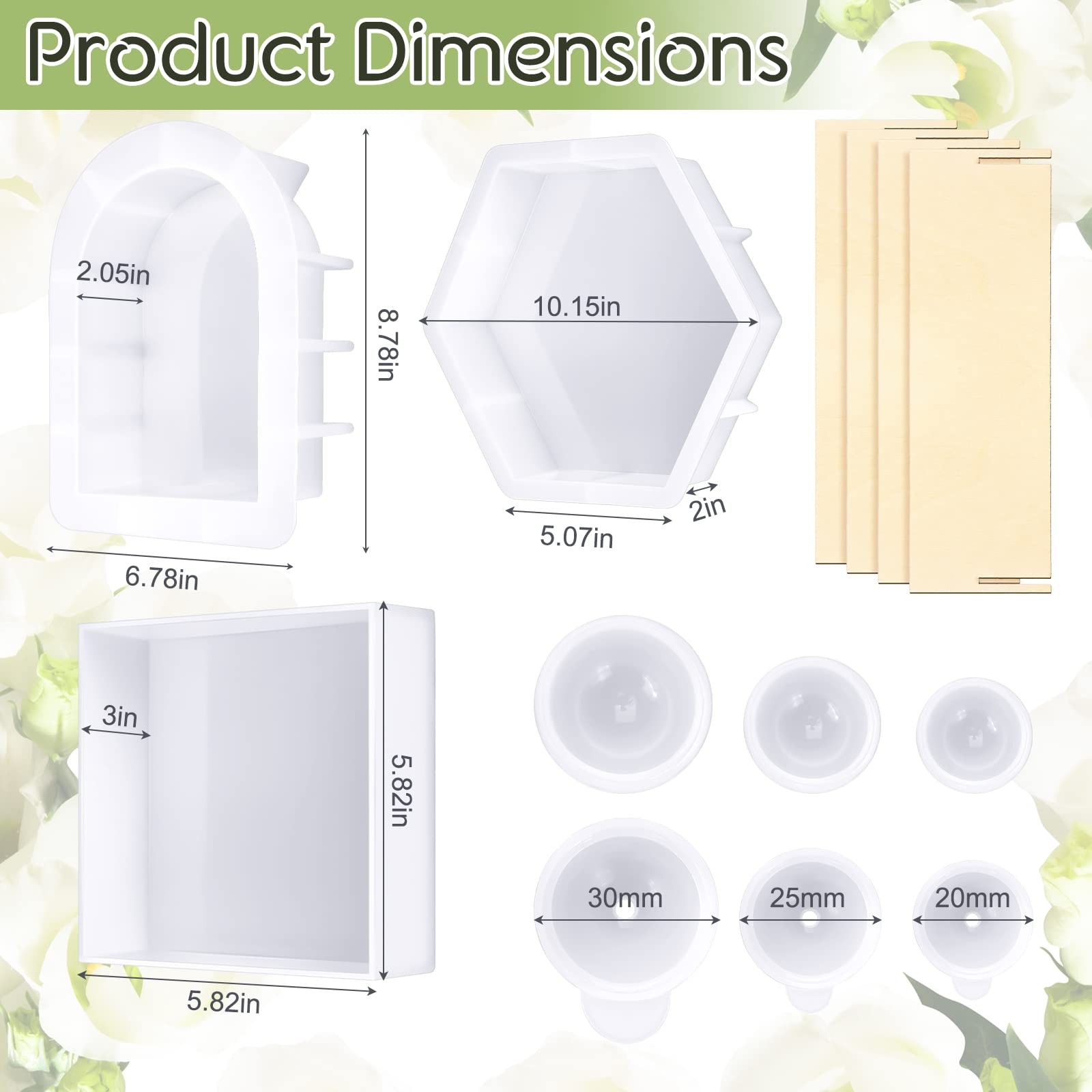 3 Pcs Large Hexagon and Round Silicone Molds for Resin Art - Deep Square Epoxy Molds for Flower Preservation, DIY Crafts, Jewelry Making - Perfect for Home Decor, Wedding Favors, and Gift Making