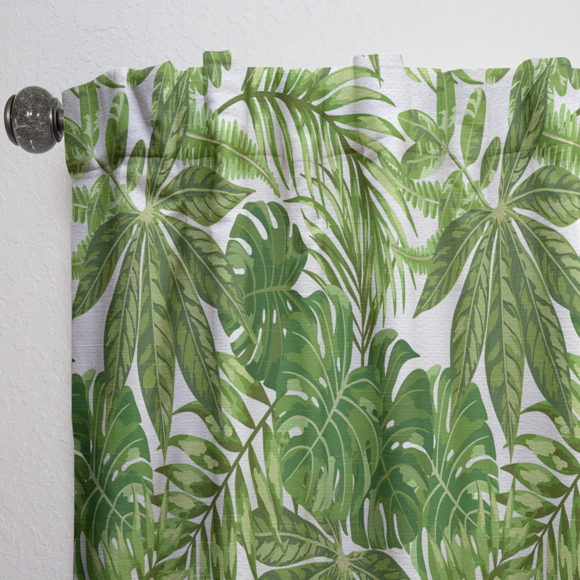 DesignQ Thermal Insulated Curtains - Exotic Tropical Leaves Pattern - Single Panel 52x95 Inches - Blackout Drapes for Bedroom & Living Room - Perfect for Home Decor, Privacy & Energy Efficiency