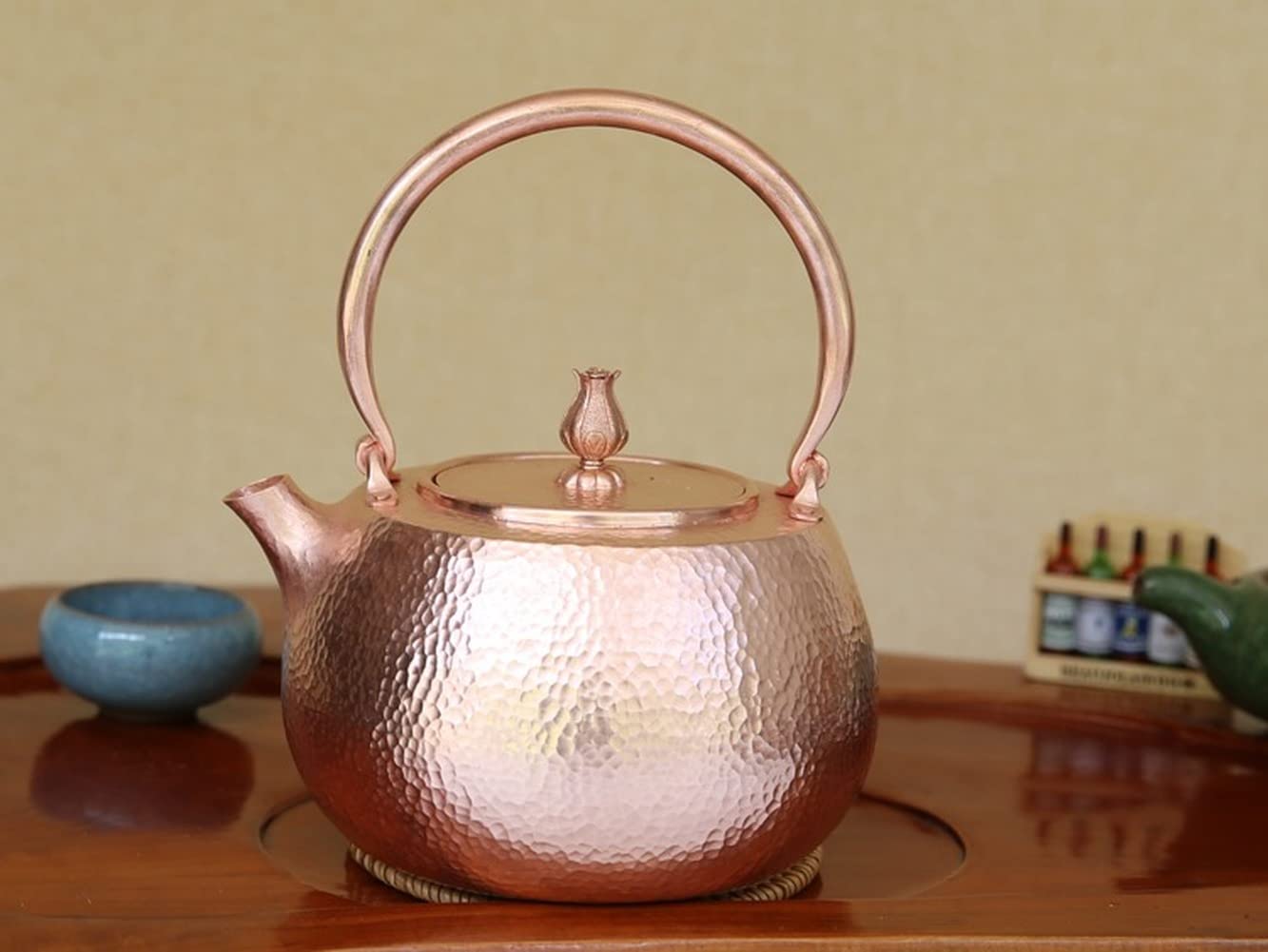 Handmade Pure Copper Tea Kettle - Traditional Stovetop Teapot for Healthy Brewing | Perfect for Home, Office & Gift Giving | Enhances Tea Flavor Naturally