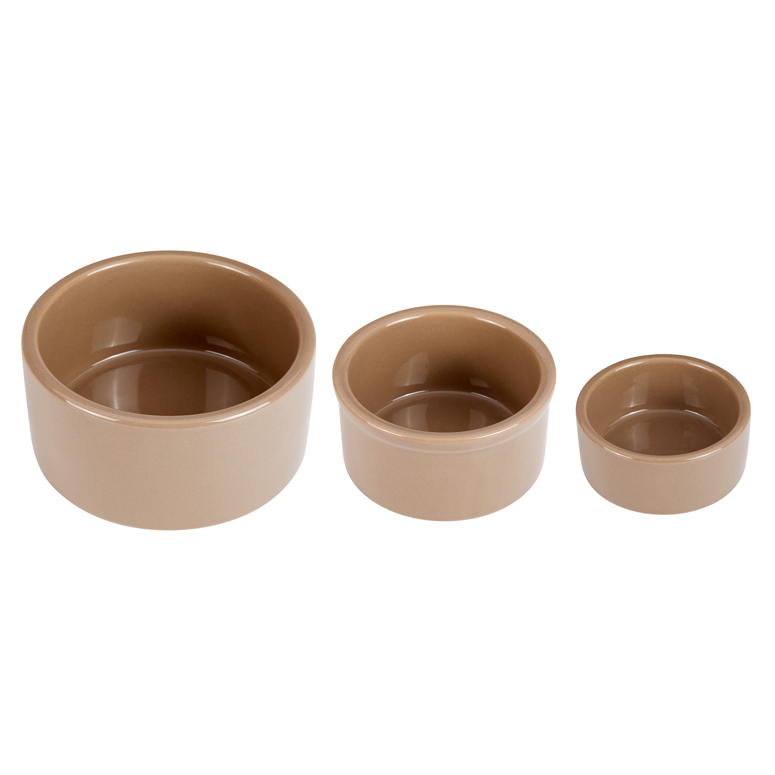 Kaytee Stoneware Ceramic Hamster Food Bowl - 3-Inch Small Pet Dish for Hamsters, Gerbils & Mice - Durable & Chew-Proof Brown Feeding Bowl - Perfect for Cage, Habitat or Travel Use