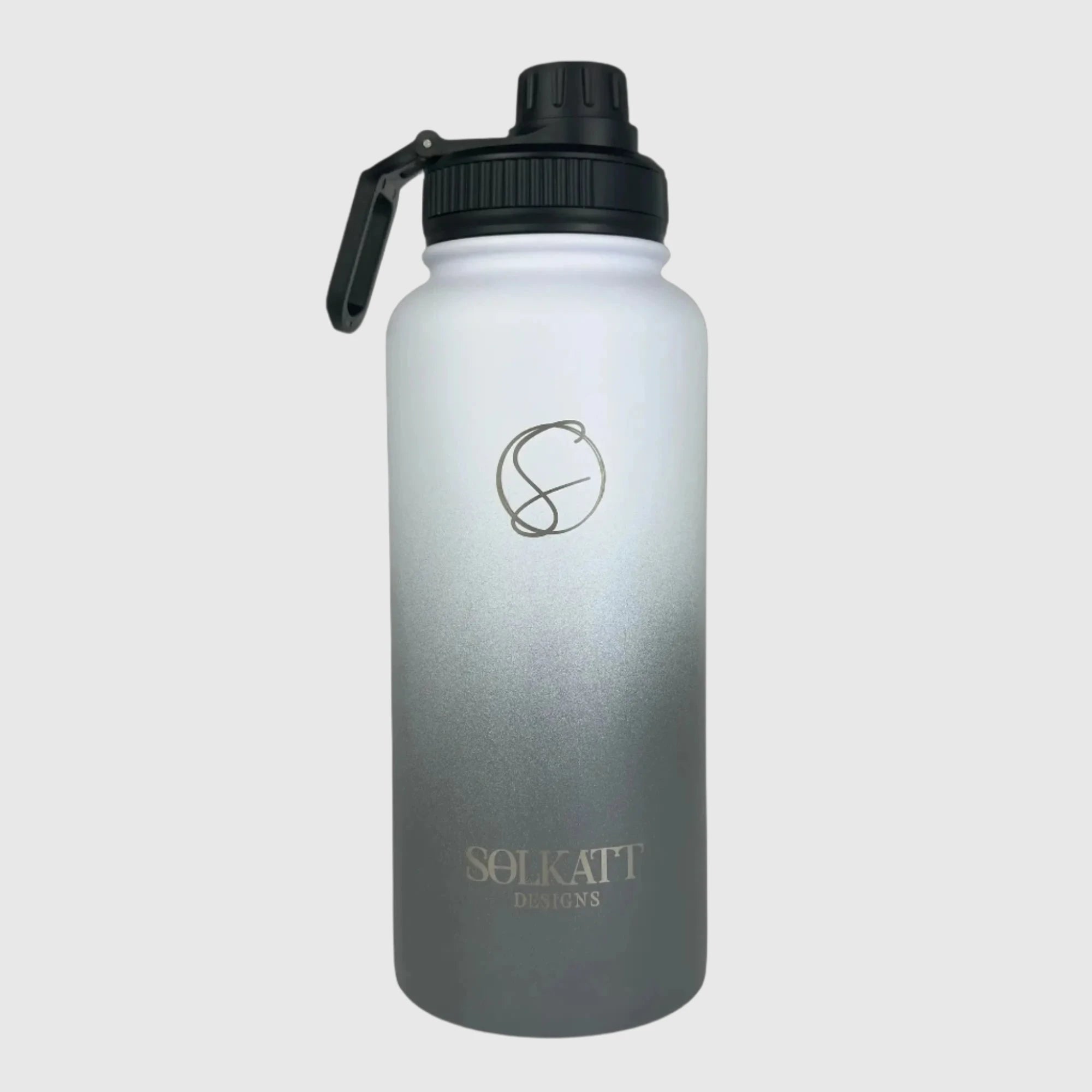 Premium Misty Grey Insulated Stainless Steel Water Bottle - 32oz (950ml) - Keeps Drinks Cold 24Hrs & Hot 12Hrs - Perfect for Gym, Hiking, Office & Outdoor Activities