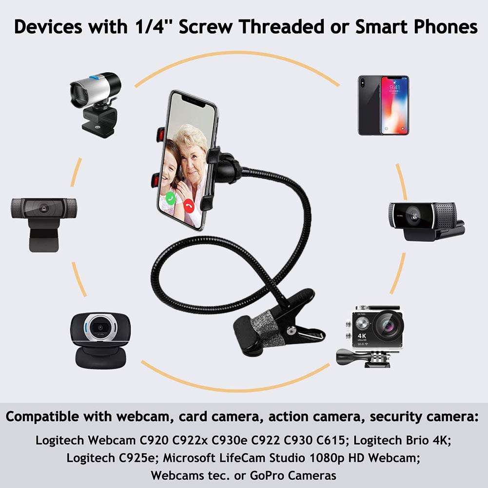 Flexible Webcam & Phone Mount with 1/4