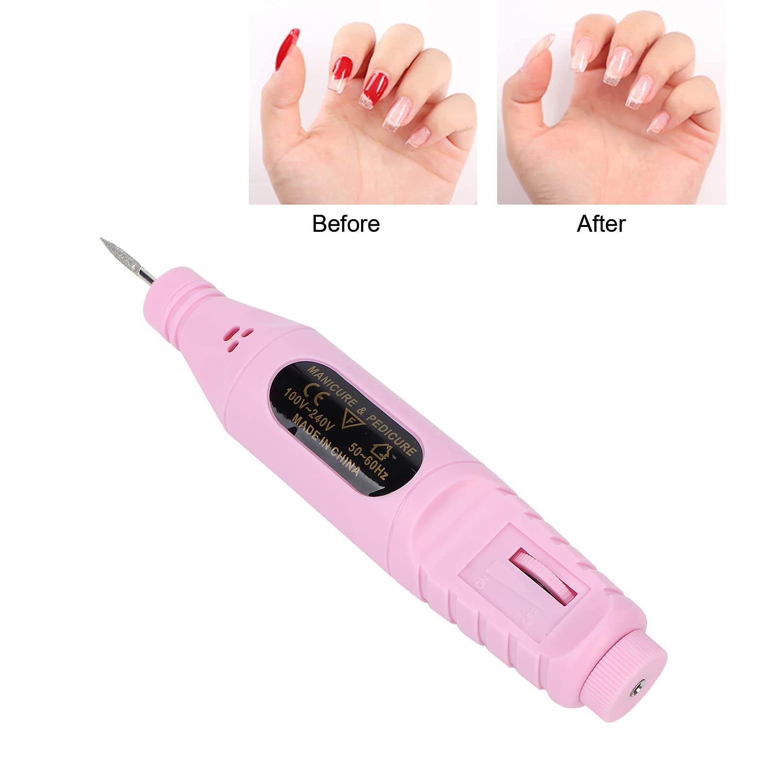 Professional Electric Nail File Set - Portable Matte Nail Drill Machine for Home & Salon Use | Perfect for Nail Artists & DIY Manicures | Compact, Lightweight & Ergonomic Design (Pink) | Great for Gel Polish Removal, Acrylic Shaping & Nail Art Preparation