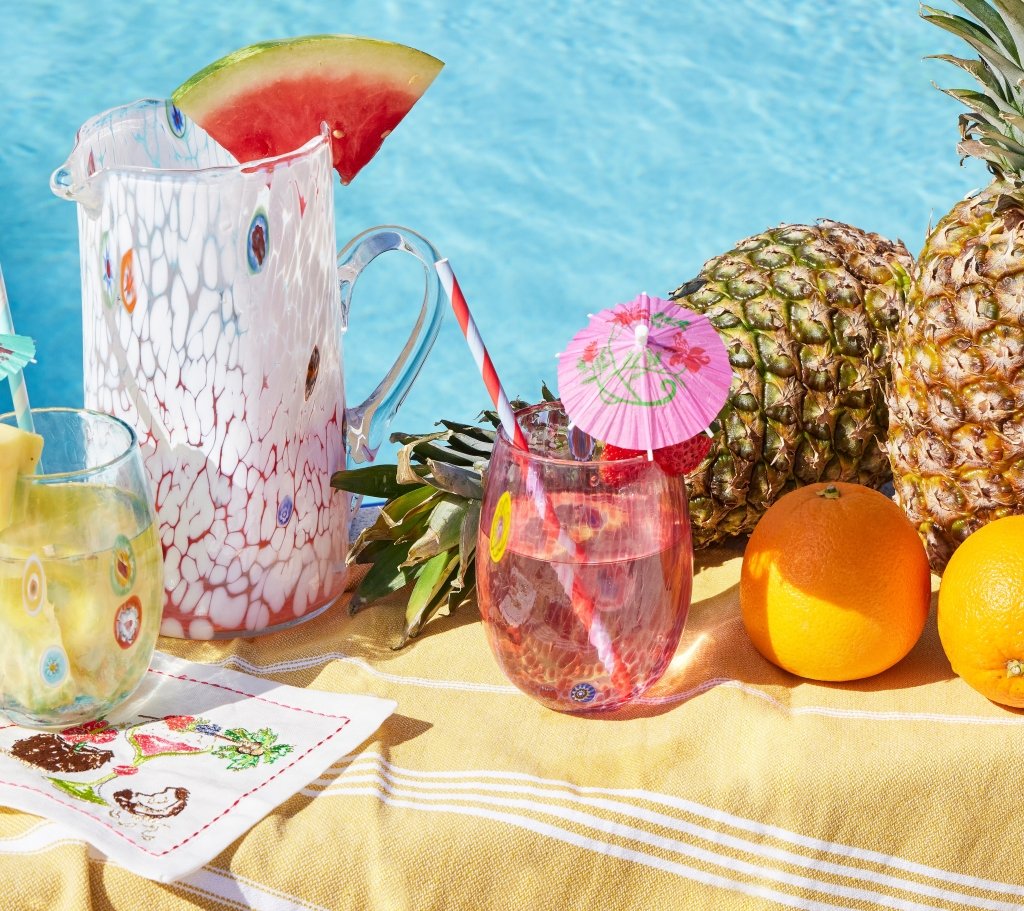 Premium White Gala Pitcher - Elegant Glass Pitcher for Water, Juice & Iced Tea - Perfect for Parties, Dining & Home Decor