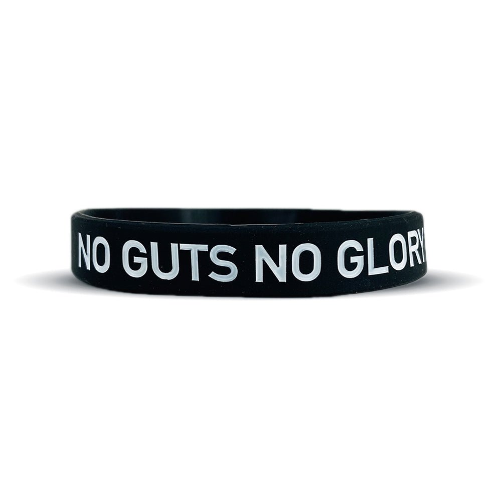 No Guts No Glory Motivational Wristband - Inspirational Silicone Bracelet for Fitness, Sports & Workout - Gym, Running & Weightlifting Accessory