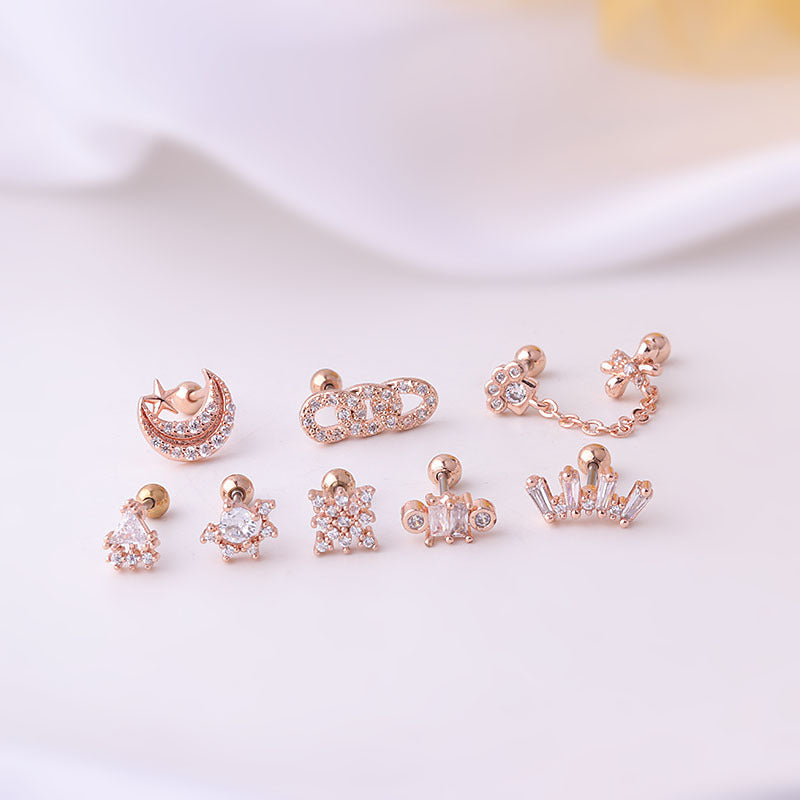 20G Cartilage Tiny Geometric Stud Earrings | HSPJ645 | Perfect for Everyday Wear, Parties & Gifts