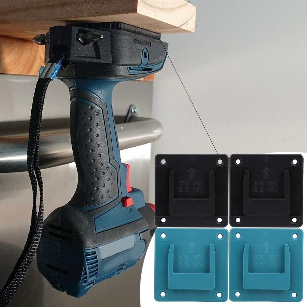 2-Pack Black 18V Electric Tool Holder & Storage Rack - Heavy Duty Power Tool Organizer for Drills, Saws & More - Perfect for Garage, Workshop & DIY Projects