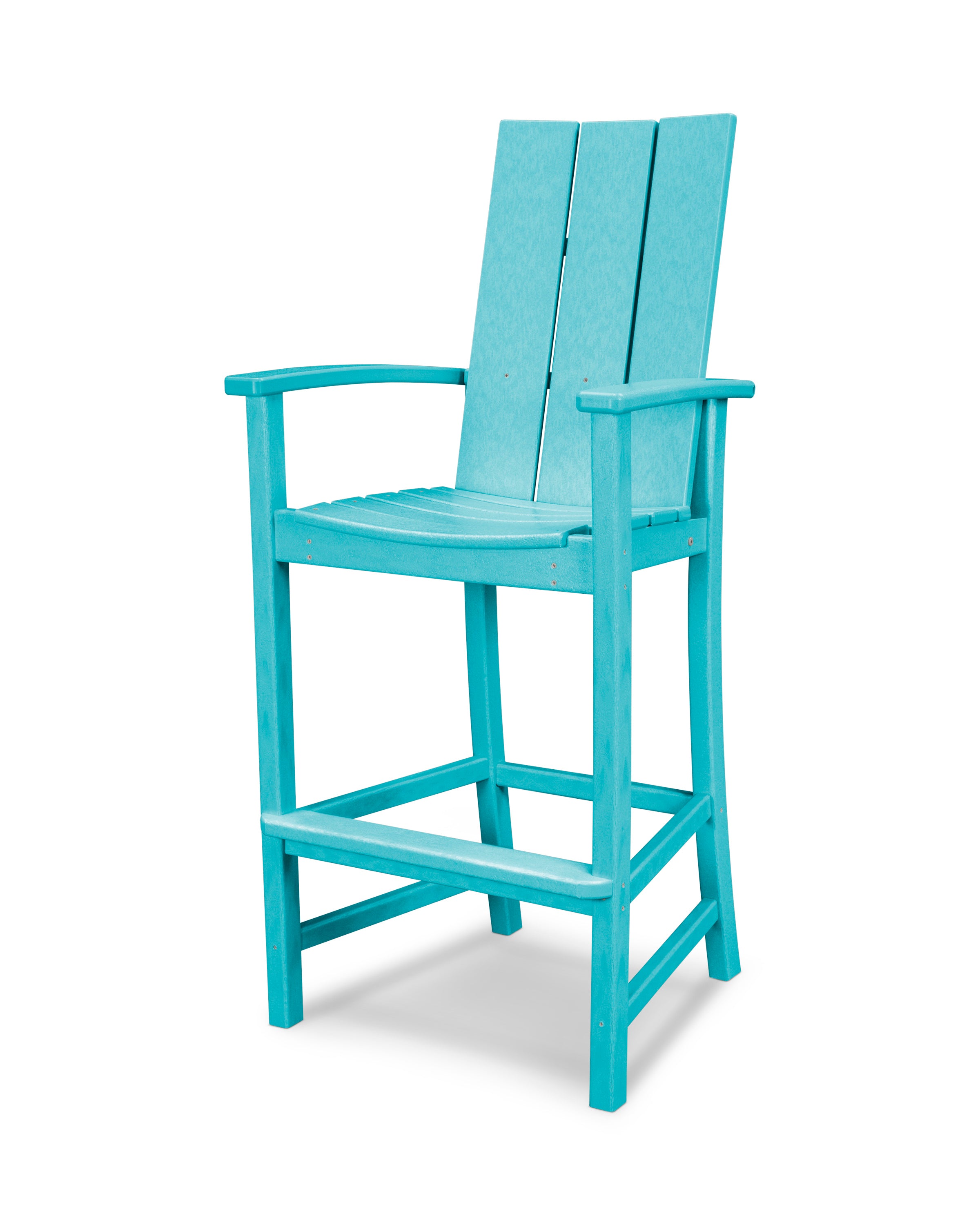 POLYWOOD Modern Adirondack Bar Chair - Outdoor Patio Furniture, All-Weather Resin Wicker Bar Stool for Backyard, Poolside & Deck - Comfortable & Durable (Set of 2)