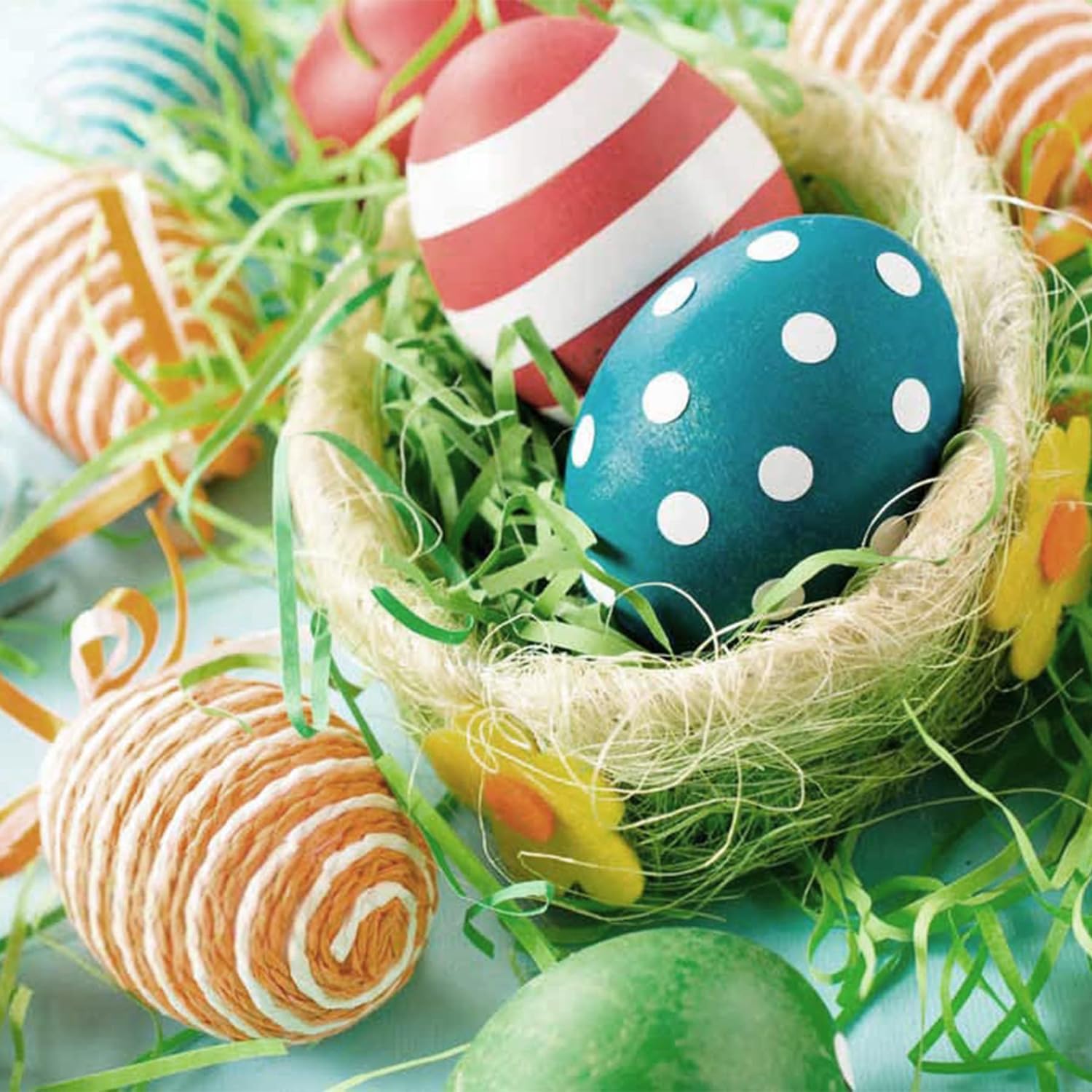 Eco-Friendly Easter Basket Filler - Recyclable Papyrus Grass, Crepe Paper & Shredded Decorations for Party, Egg Hunts & Gift Wrapping (1/2 Pound) - Perfect for Spring Celebrations, DIY Crafts & Festive Home Decor