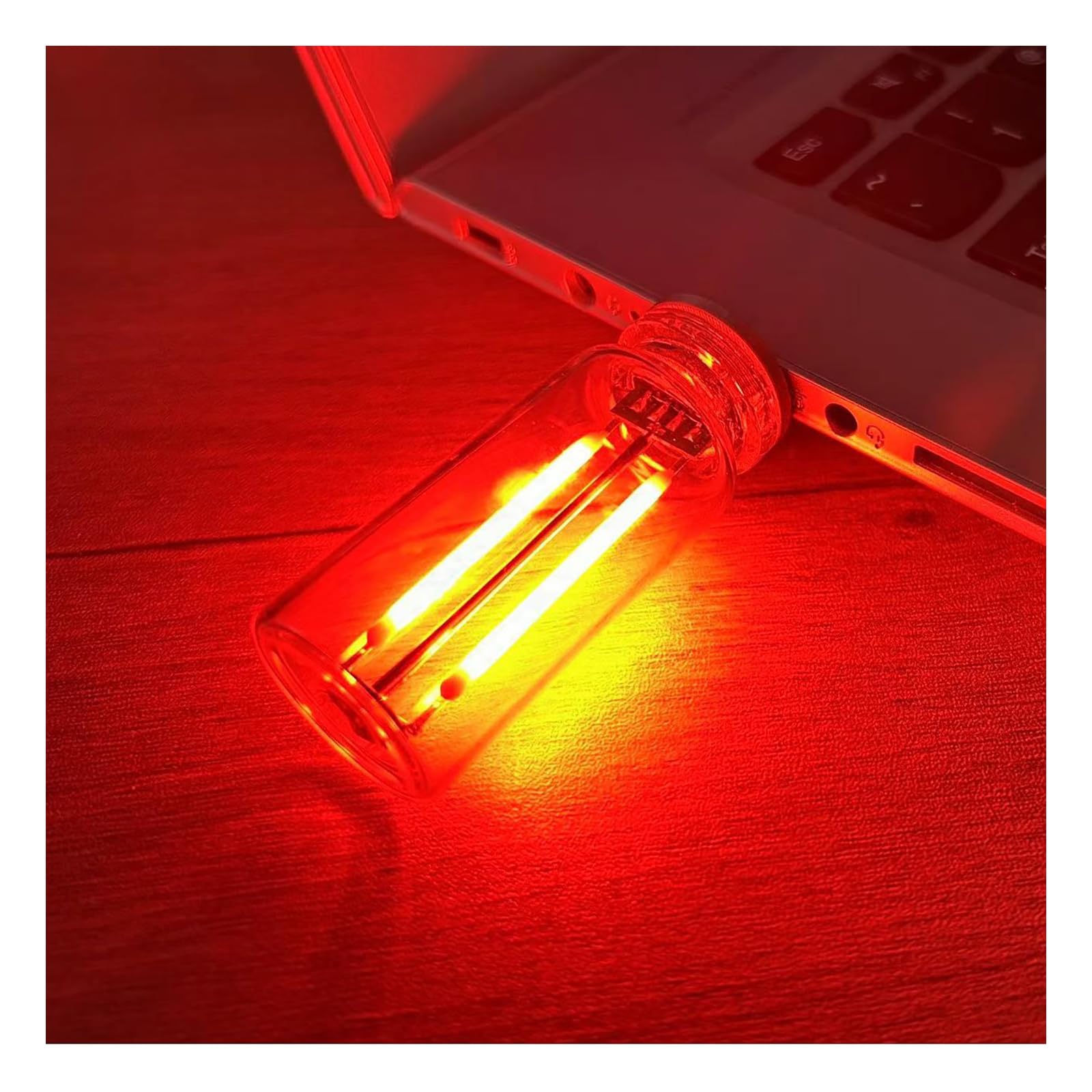 Vintage USB LED Car Interior Ambient Lights - Plug-in USB Charging Night Lamps for Vehicles, Mini Automotive Atmosphere Lighting for Cars, Bedrooms & Hallways (Red) - Perfect for Road Trips, Romantic Dates & Home Decor