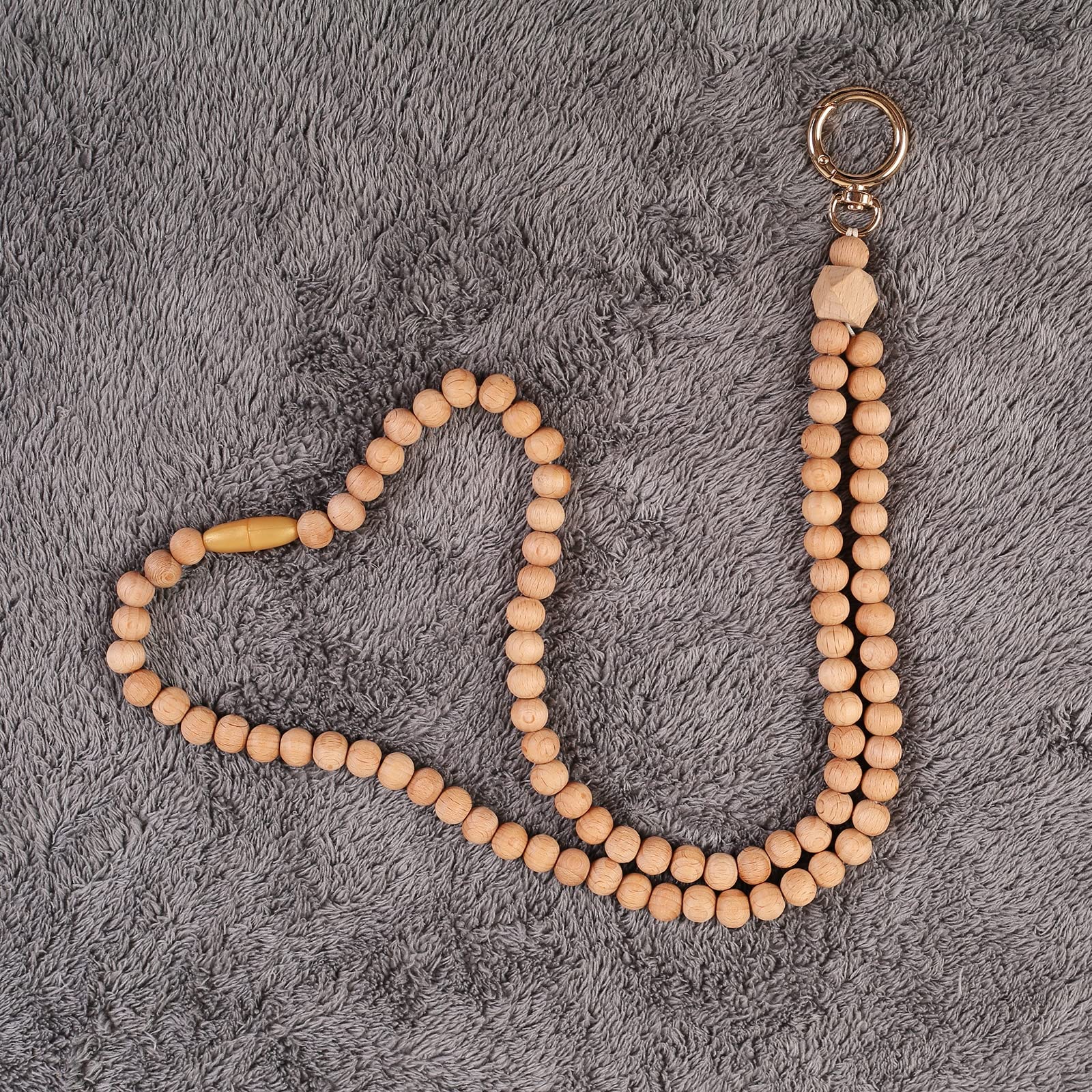 Boho Beaded Lanyard for Teachers & Nurses - Wooden Badge Holder for Work