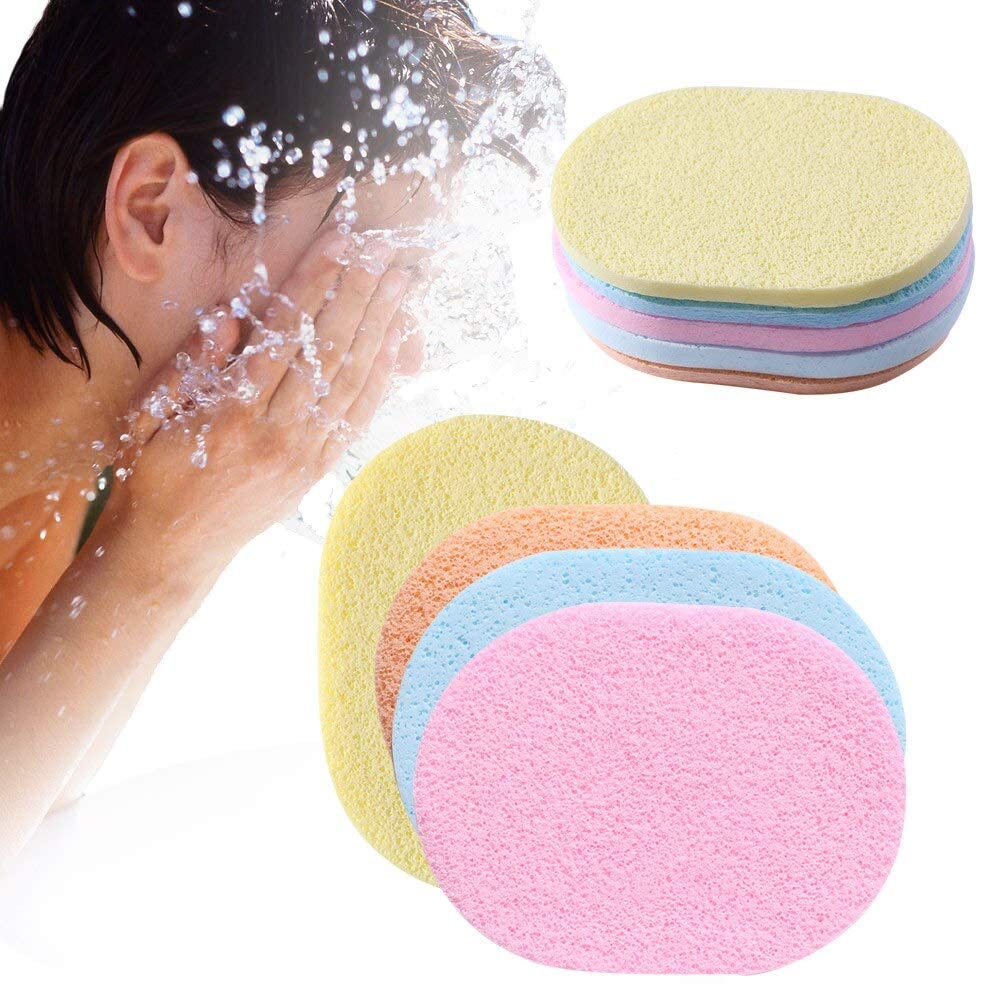 QURAX 6-Pack Deep Cleansing & Exfoliating Facial Sponge Puff - Gentle Makeup Remover & Skin Cleansing Pad for Daily Face Wash, Blackhead Removal & Skincare Routine