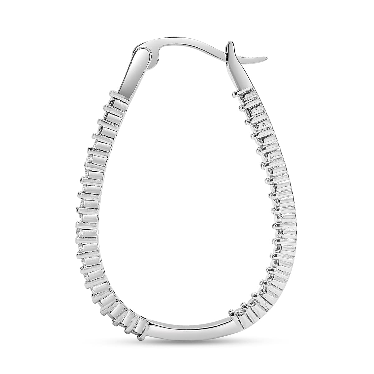Diamond Hoop Earrings for Women - Sterling Silver Large Hoops with Genuine Diamonds | Perfect for Parties, Weddings & Everyday Elegance