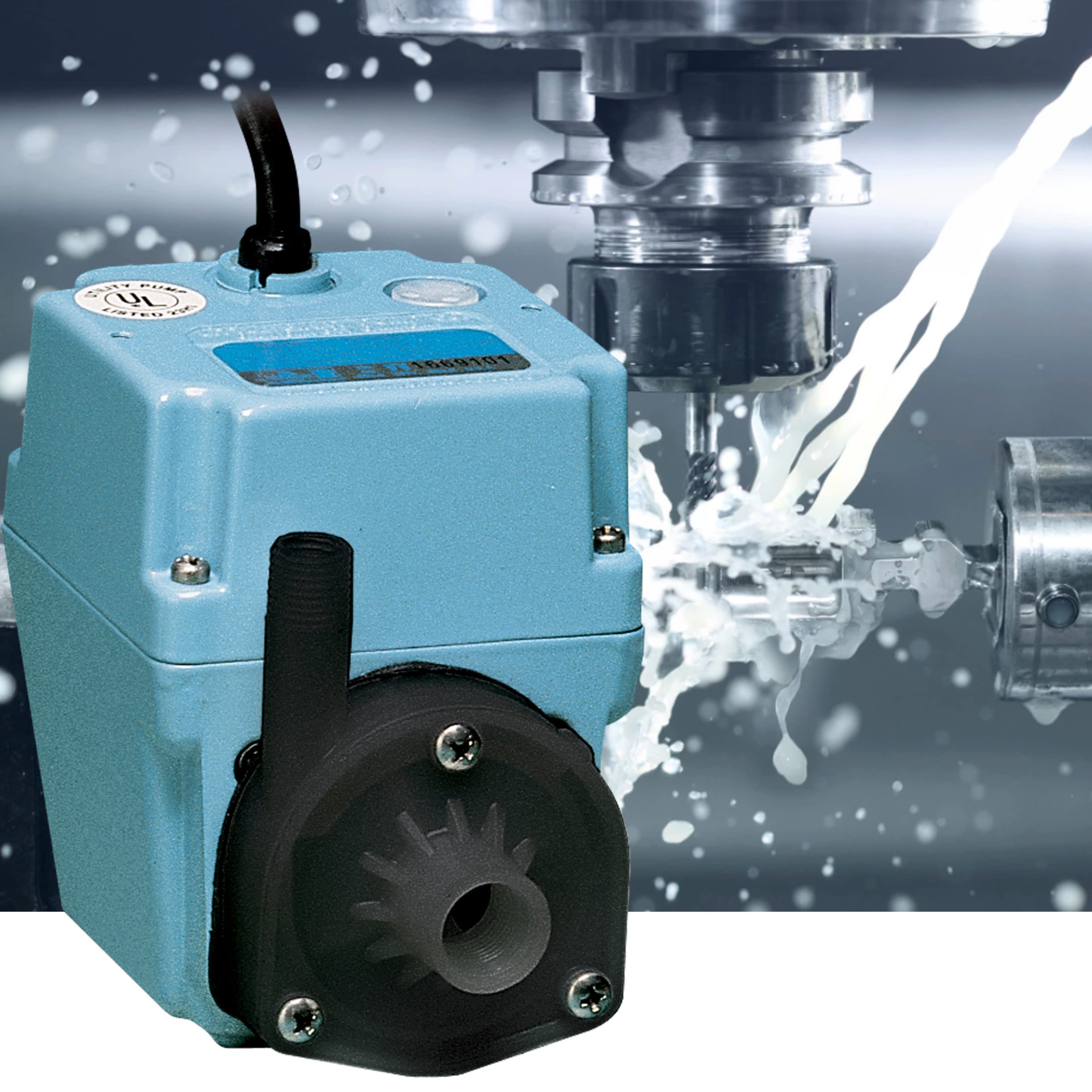 Little Giant 2E-38NT 115V 300 GPH 1/40 HP Manual Inline Submersible Oil-Filled Aluminum Water Pump with 10-Foot Cord - Blue (Model 502286) - Perfect for Basement Drainage, Aquariums, and Small Water Transfer Applications