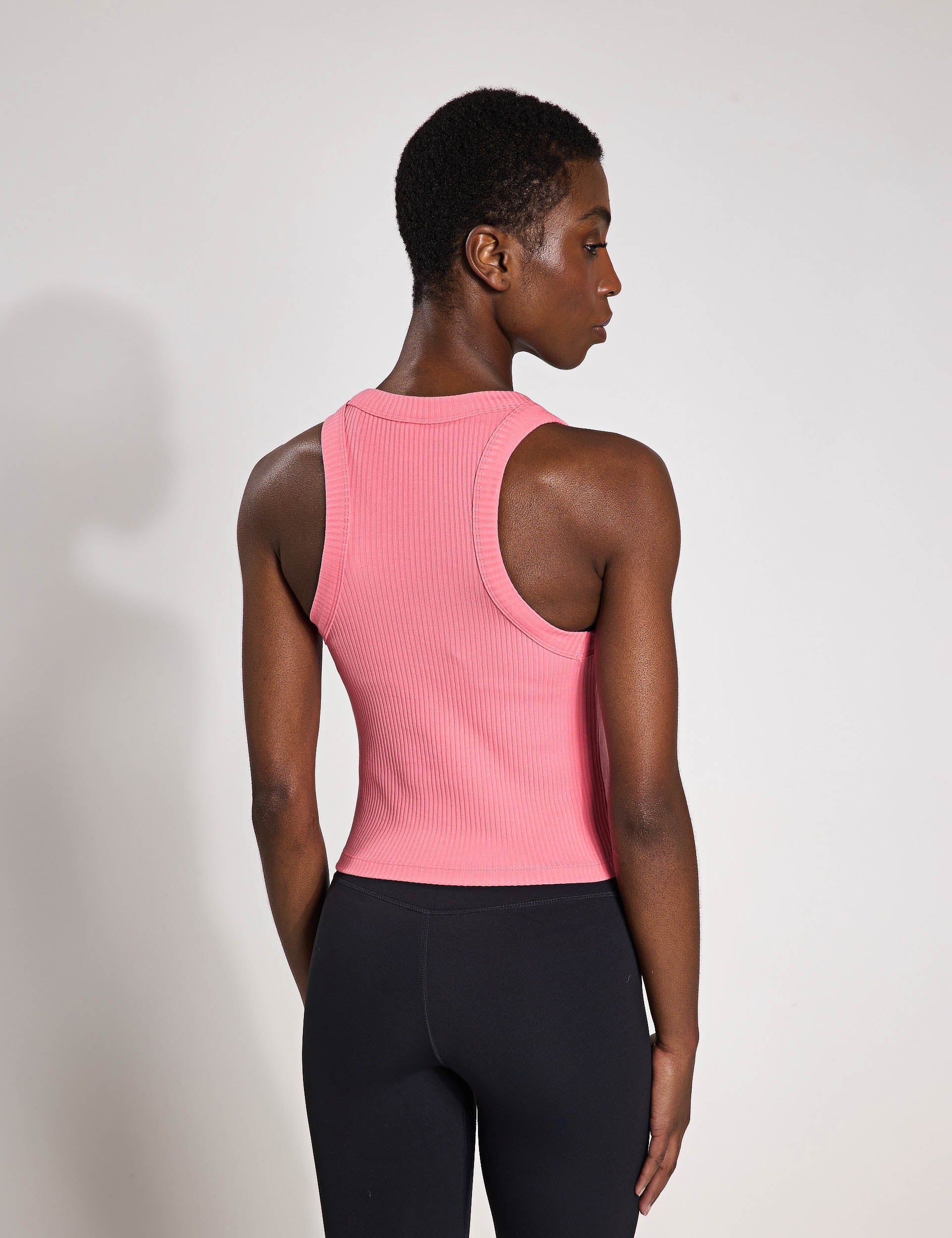 Harmony Ribbed Tank Top for Women - Soft & Stretchy Strawberry Red Sleeveless Shirt - Perfect for Summer, Yoga, and Casual Outfits