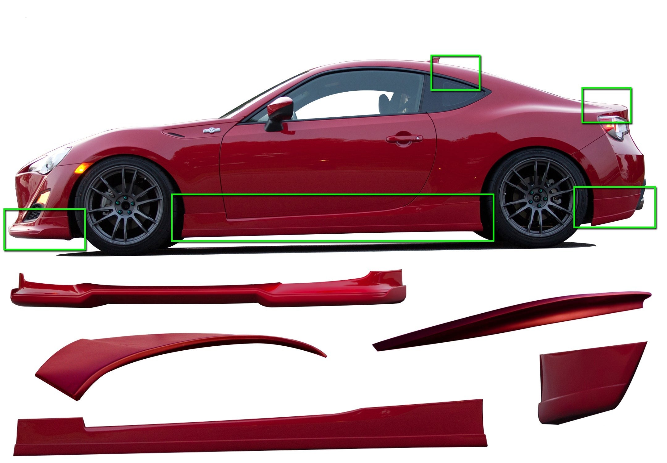 2013-2015 Scion FR-S Complete 7-Piece Body Kit - KB21022F | Upgrade Your Car's Style for Racing & Street Performance