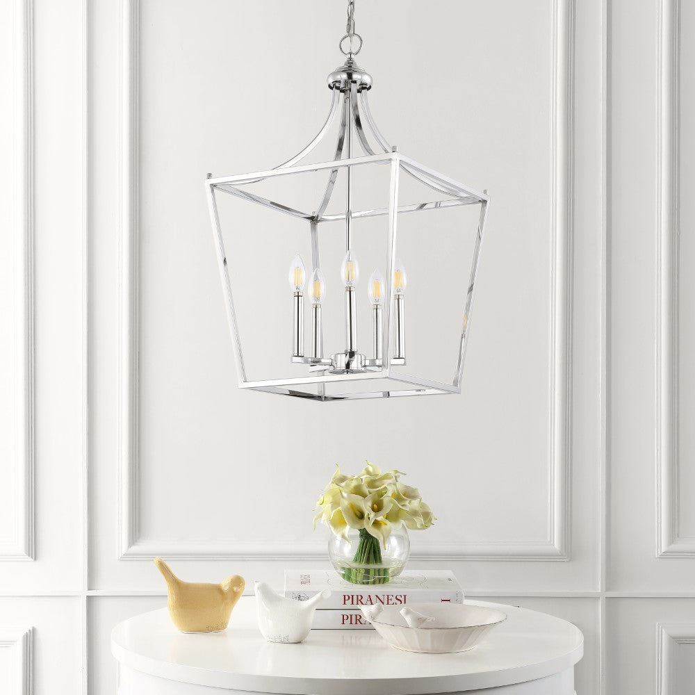Vintage Camden Iron Classic Midcentury Modern Pendant Lantern - Industrial Style Hanging Light Fixture for Kitchen Island, Dining Room & Entryway Lighting