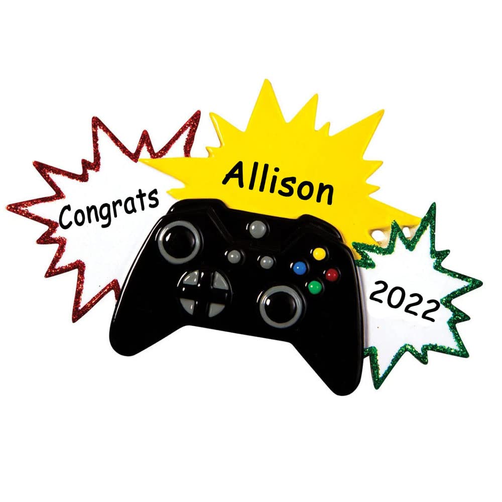 Custom Video Game Controller Christmas Ornament - Personalized Gamer Holiday Tree Decoration with Name & Date - Perfect Gift for Gamers & Christmas Decor