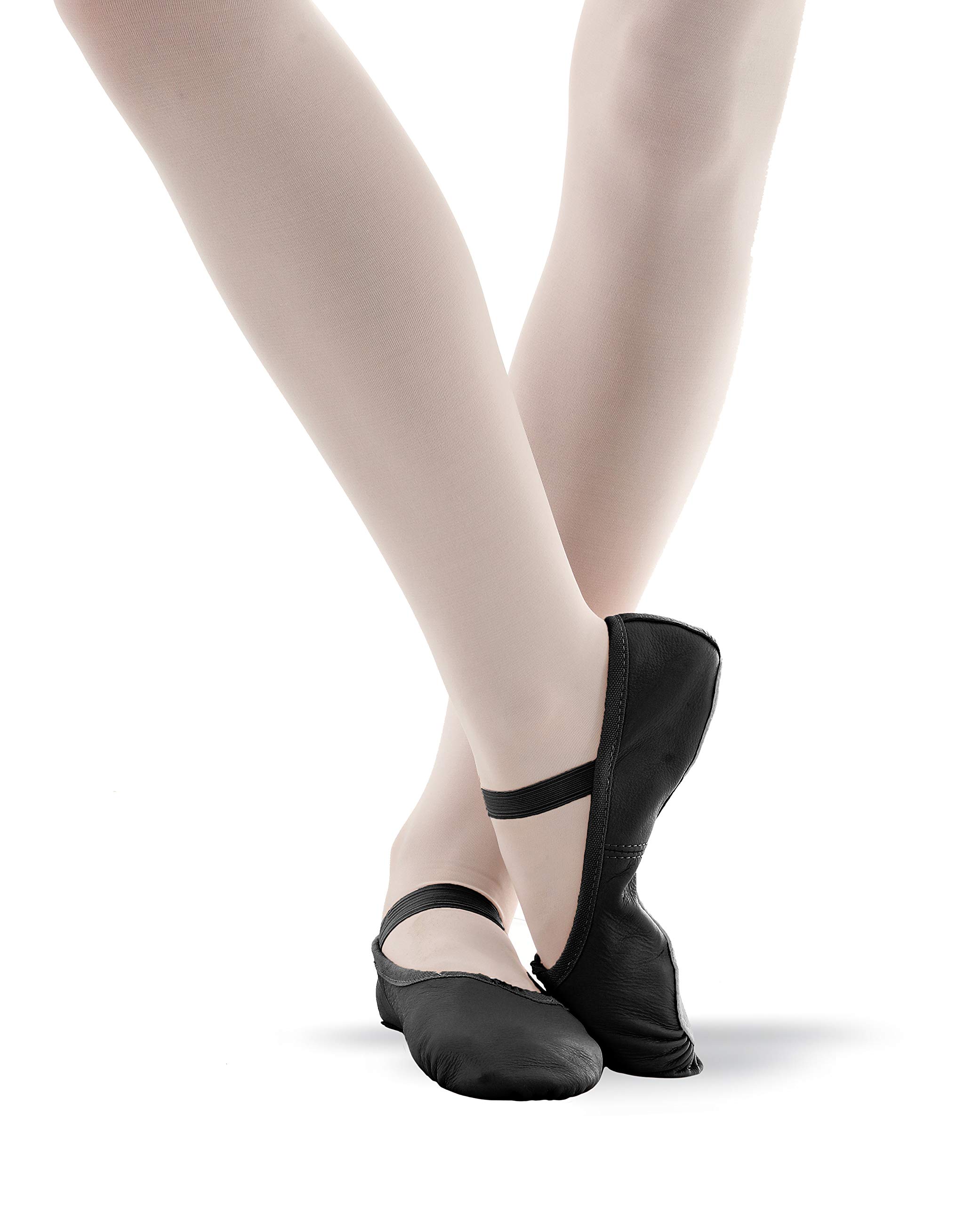 Premium Genuine Leather Ballet Shoes for Girls & Toddlers - Soft & Flexible Dance Shoes for Ballet Class, Recital & Practice (Pink/White/Black)