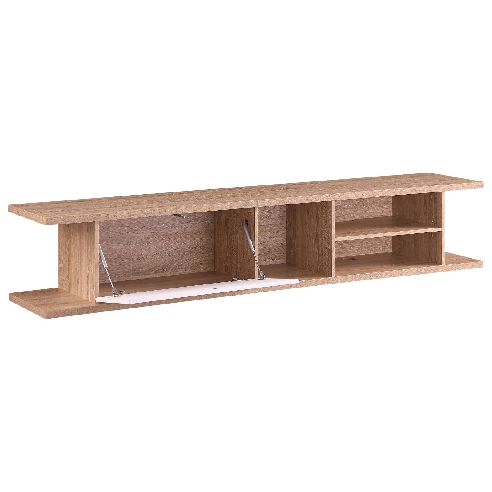 Auldrin 200cm Floating TV Stand with Wall Mount - Modern Oak Entertainment Center for Living Room - Perfect for Home Theater Setup & Space Saving Design