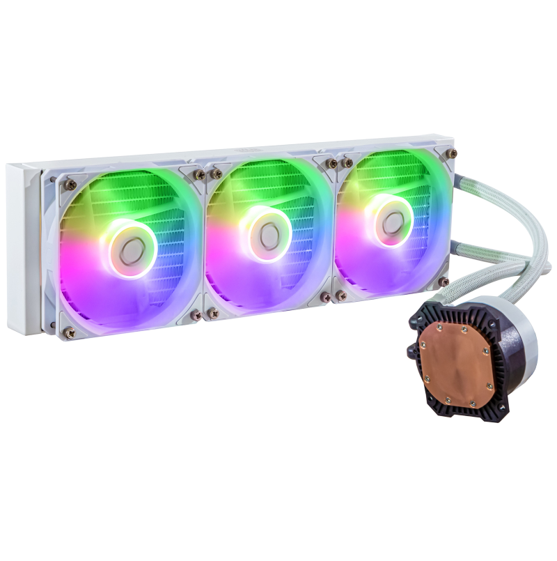 Cooler Master MLW D36M A18PZ RW CM MasterLiquid Core 360L ARGB CPU Liquid Cooler - White | High-Performance Cooling for Gaming PCs & Workstations | Perfect for Overclocking & Silent Operation