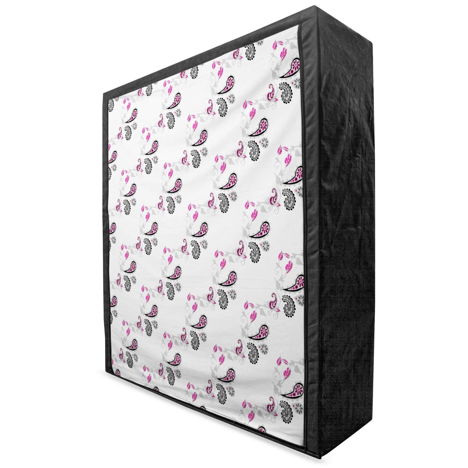 Ambesonne Paisley Portable Fabric Wardrobe with Abstract Cultural Swirl Pattern - 59